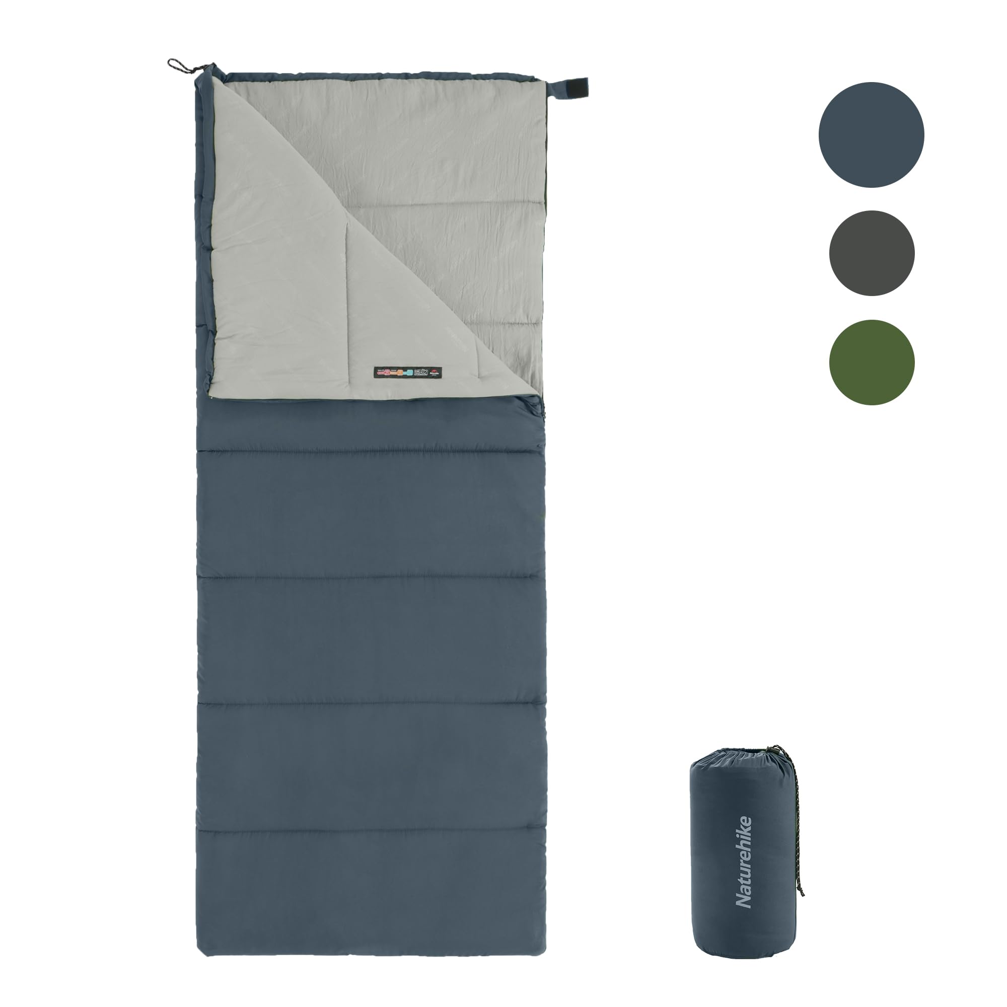 Naturehike Sleeping Bag for Adults,Lightweight 3 Season Rectangular Sleeping Bag (Navy Blue)