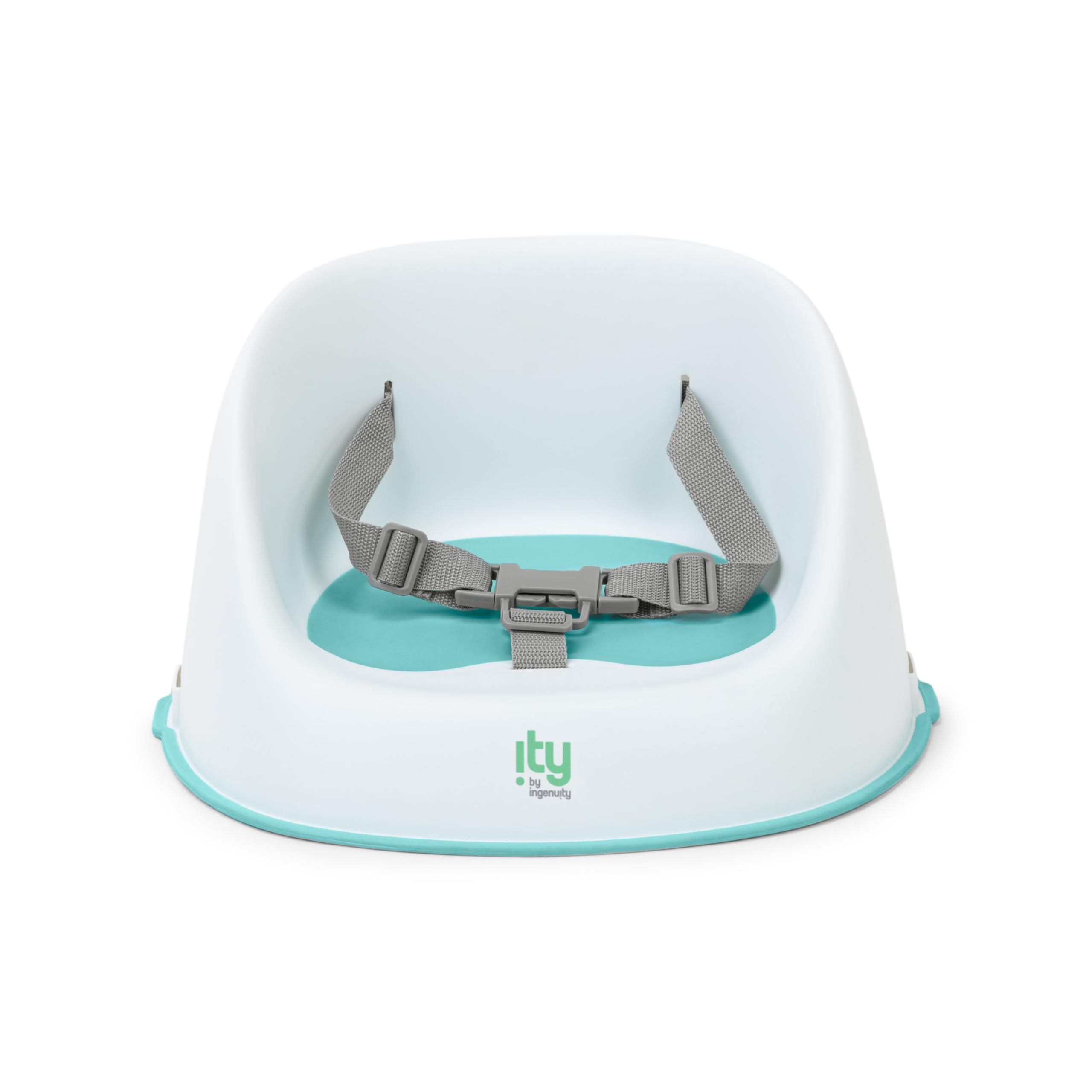 ity by Ingenuity Simplicity Seat Easy-Clean Baby Booster Feeding Chair, 3-Point Harness, Washable Removable Straps - Teal