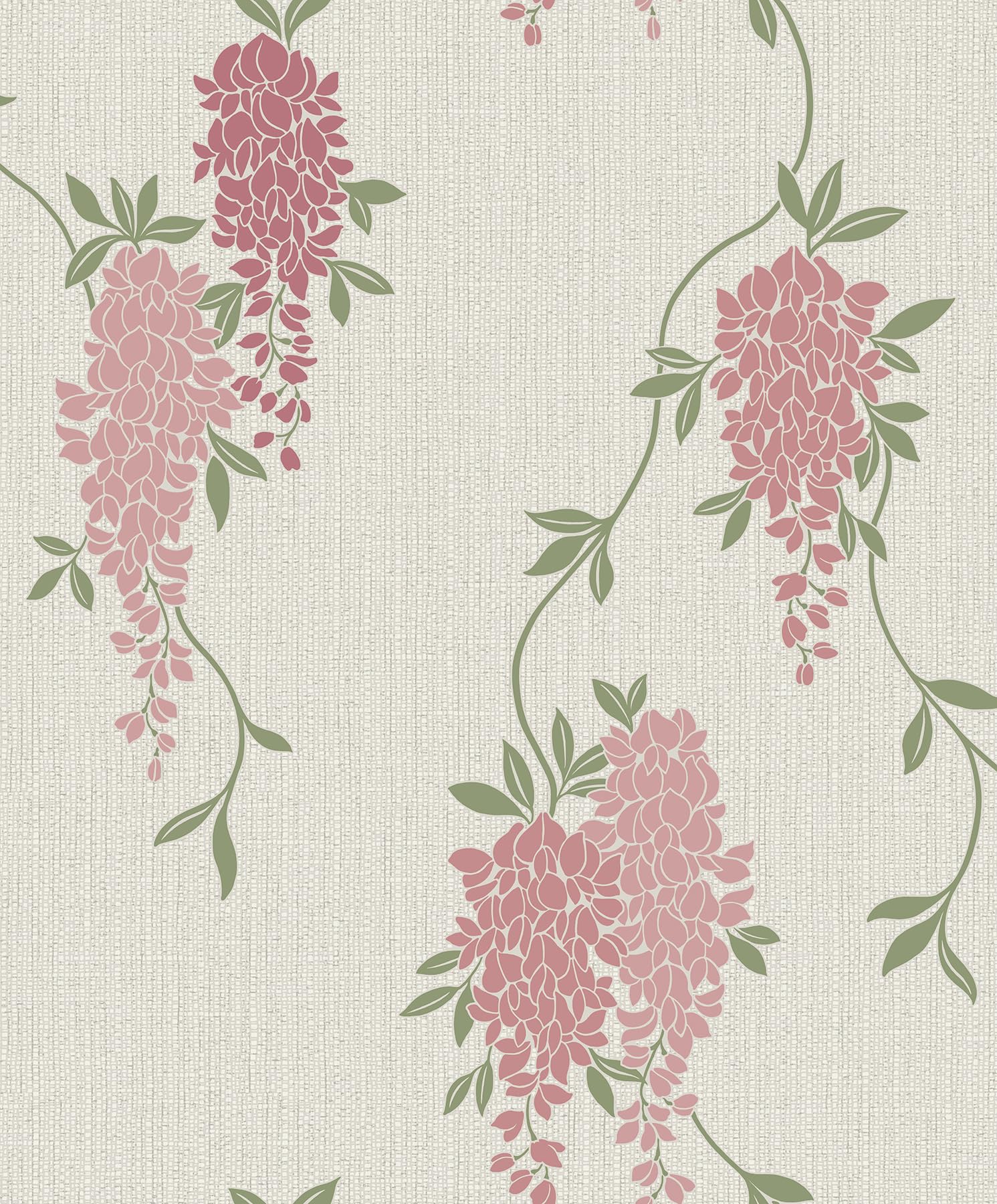 Fine Decor FD43671 Wisteria Floral Wallpaper, Pink