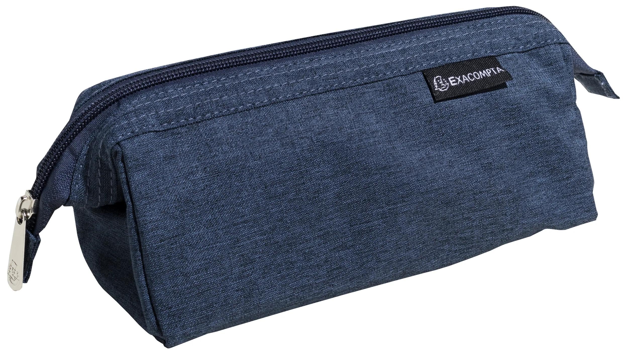 EXACOMPTA - Ref 52239E - Box of 6 Autentik Triangle Pencil Cases - 100% Recycled Polyester - XXL Capacity - Large Opening - Inside Pocket - Dimensions 23 x 9.5 x 10 cm - 3 Colours