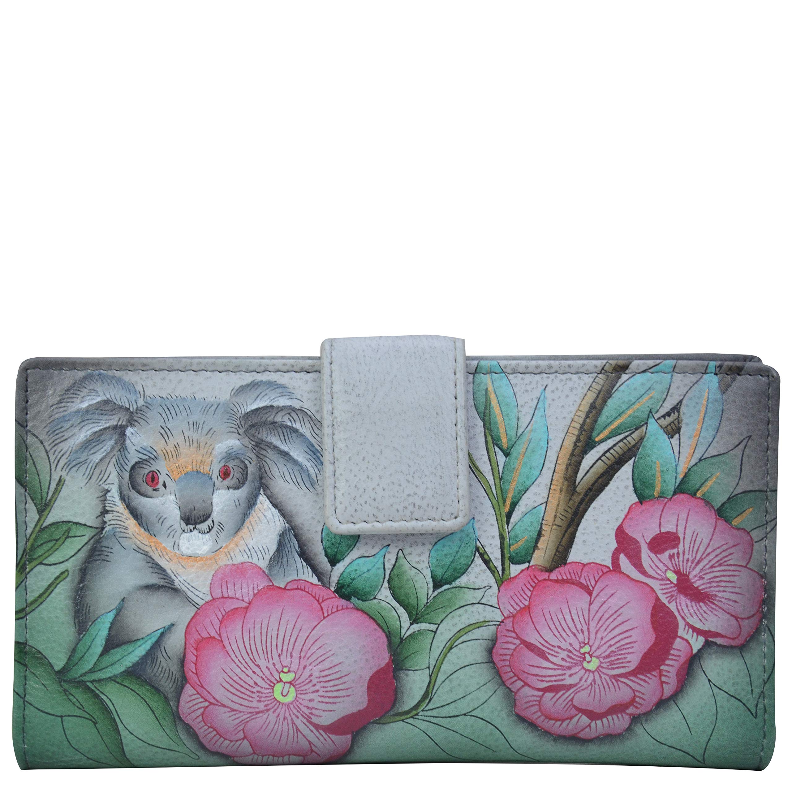 Anna by Anuschka Women's Cuddly Koala Hand-Painted Leather Two Fold Wallet, One Size