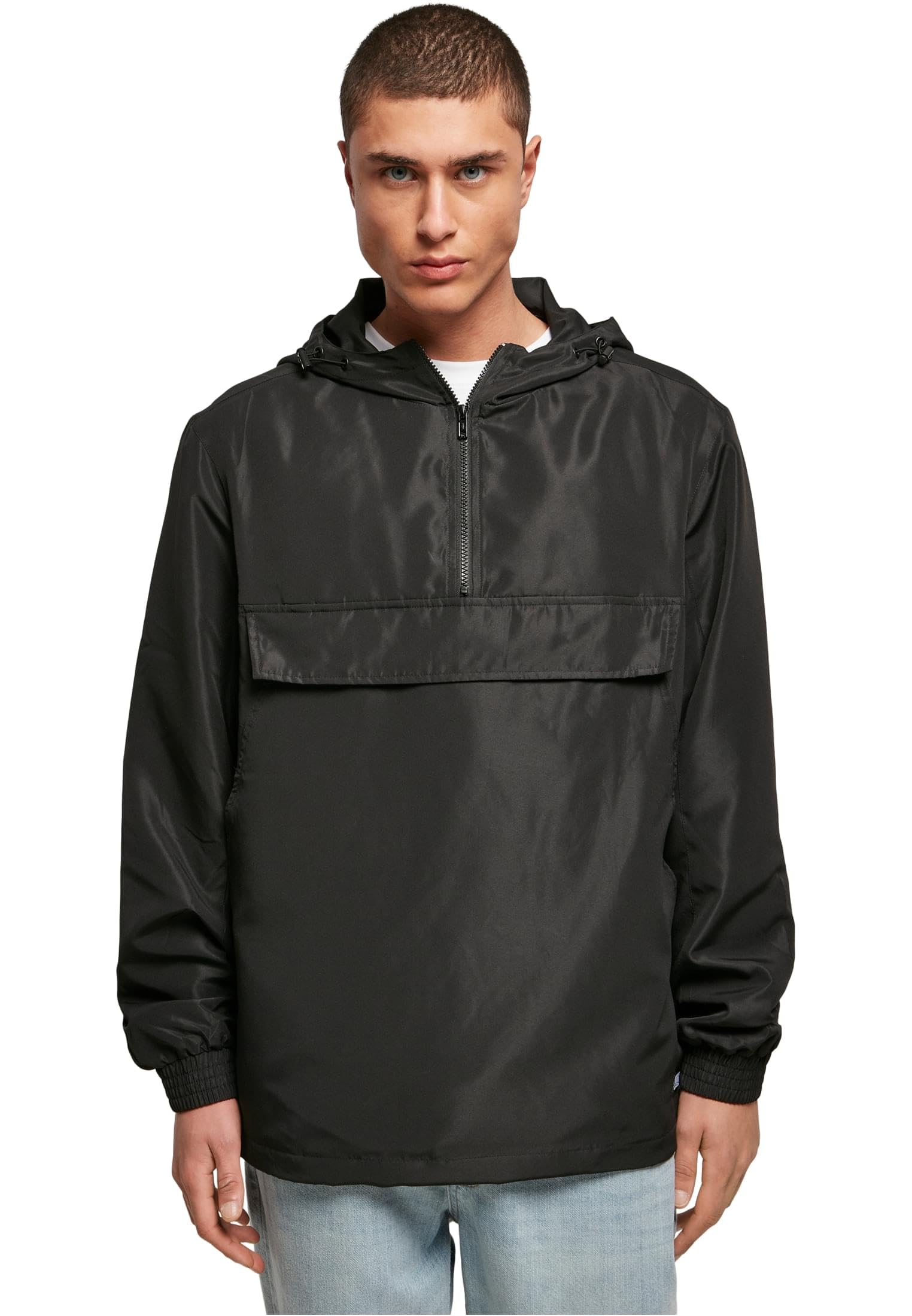 Urban Classics Men's Recycled Basic Pull-Over Jacket, Black, M