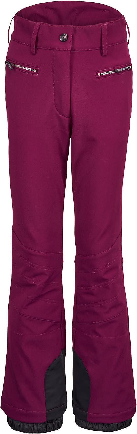 Killtec Maura Jr Girls' Ski Trousers with Edge Protection and Snow Guard, girls, Softshell trousers with edge protection and snow guard, 32498-000, Dark plum, 128