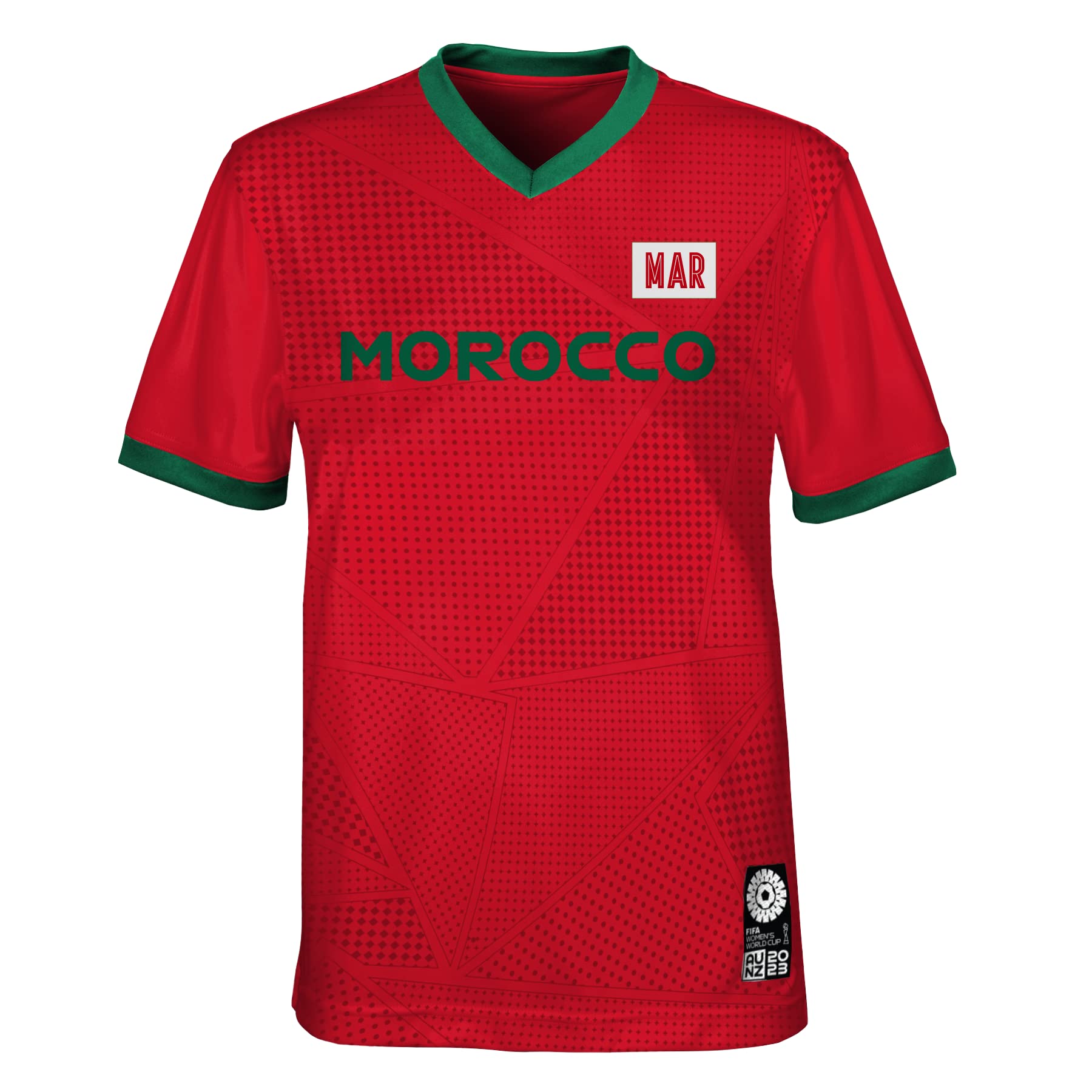 Official 2023 Women's Football World Cup Kids Team Shirt, Morocco, Red, 5-6 Years