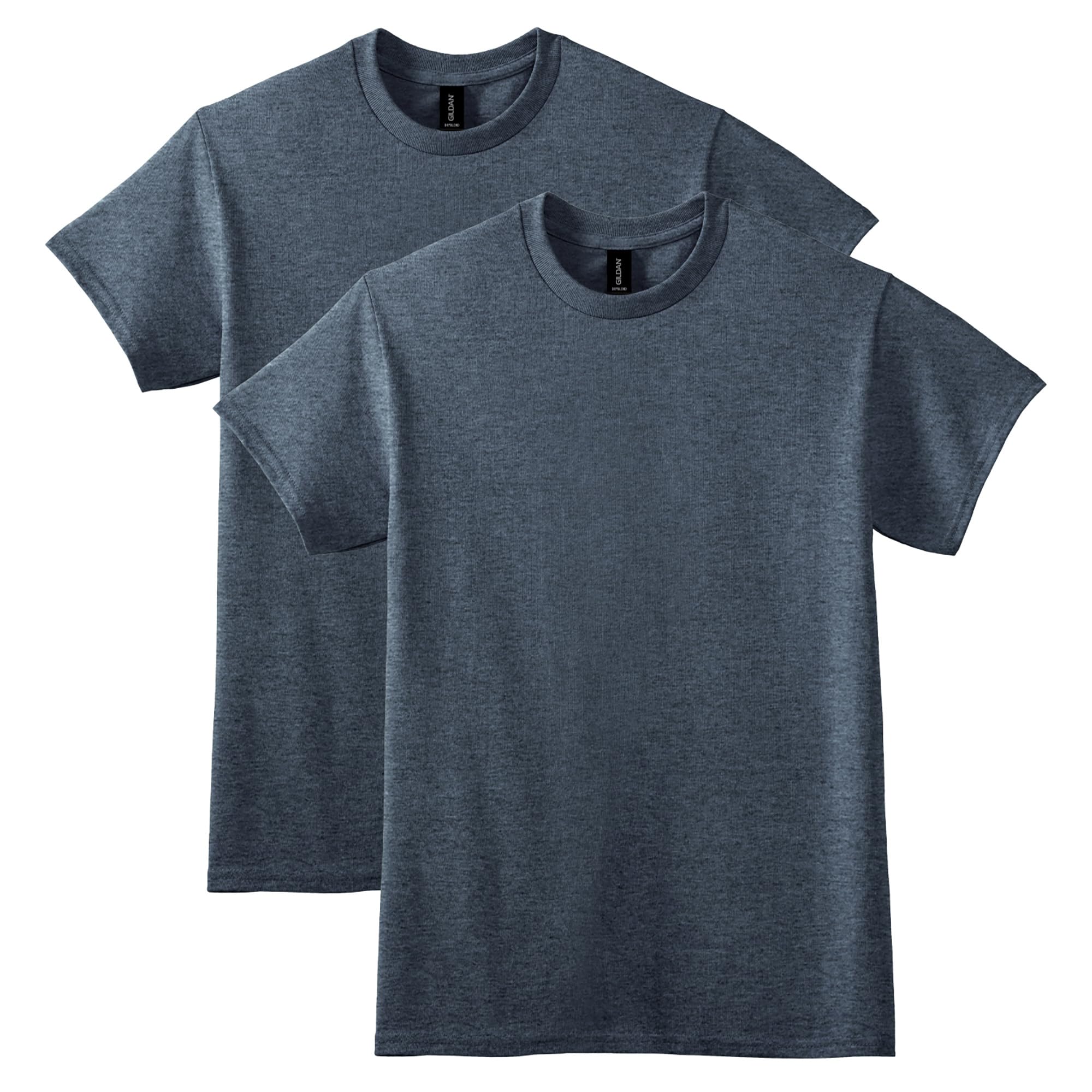 Gildan Men's DryBlend Adult T-Shirt, 2-Pack, Dark Heather, S