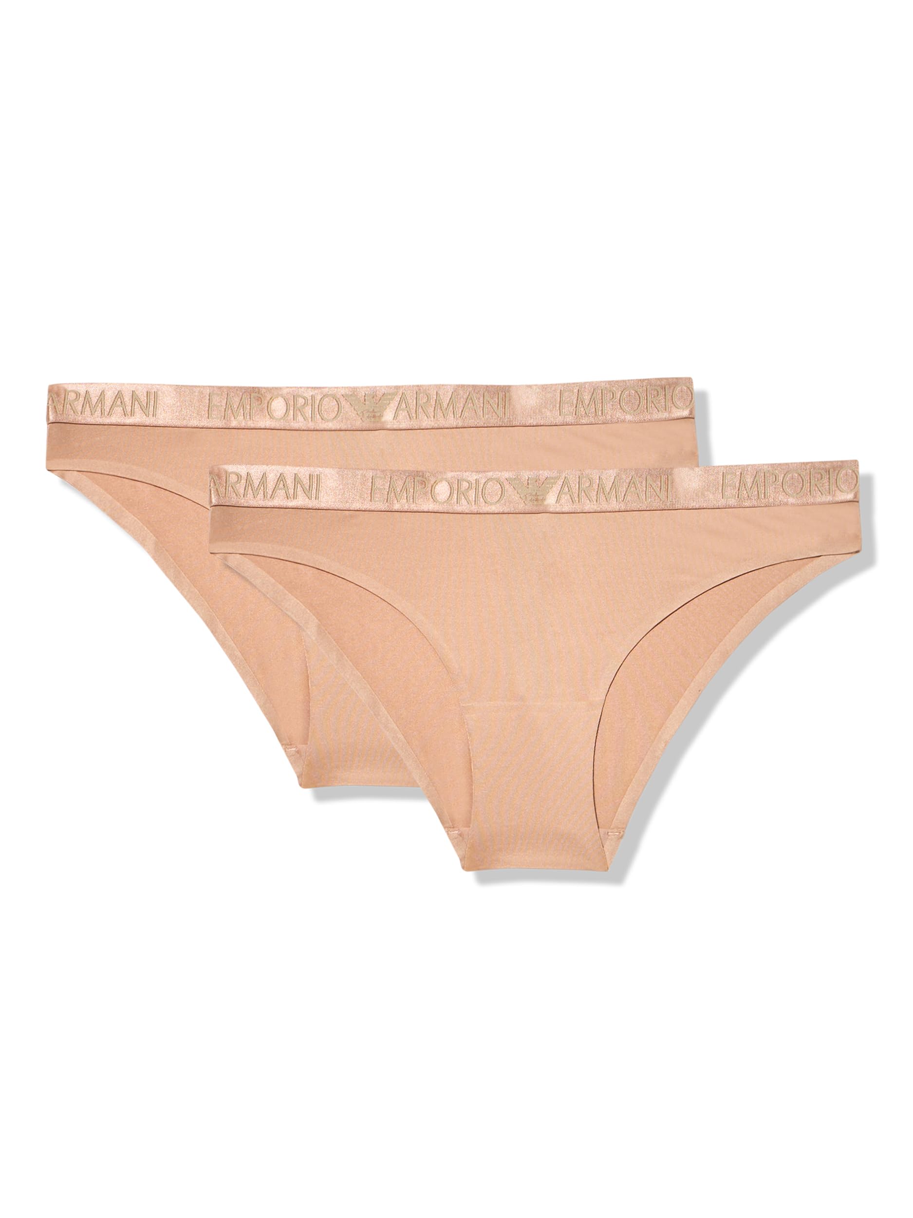 Emporio Armani Women's Iconic Microfiber 2-Pack Brief Underwear, MORA, M