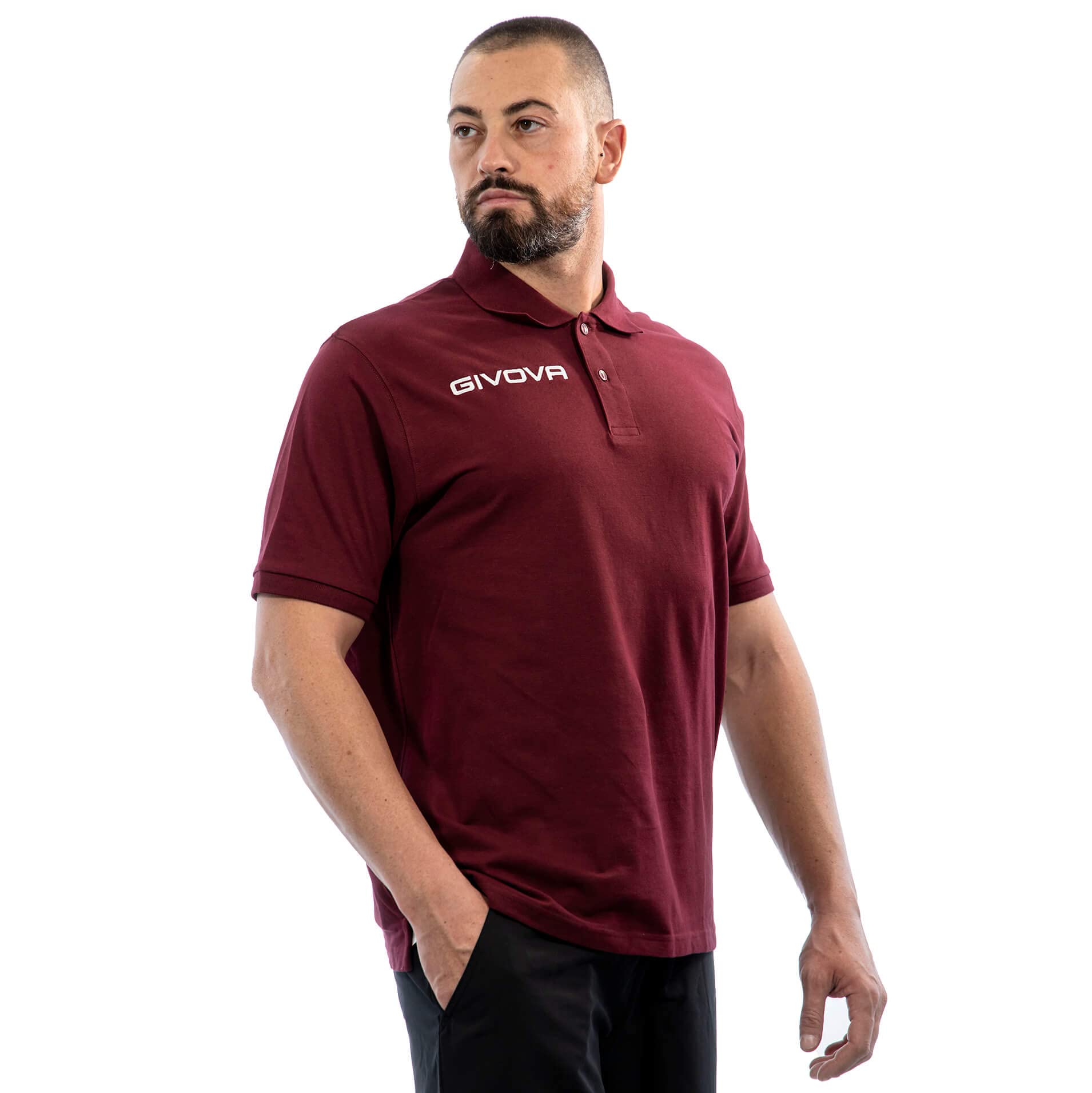 Givova Polo Cotone Piquet Summer GRANATA Tg. XS