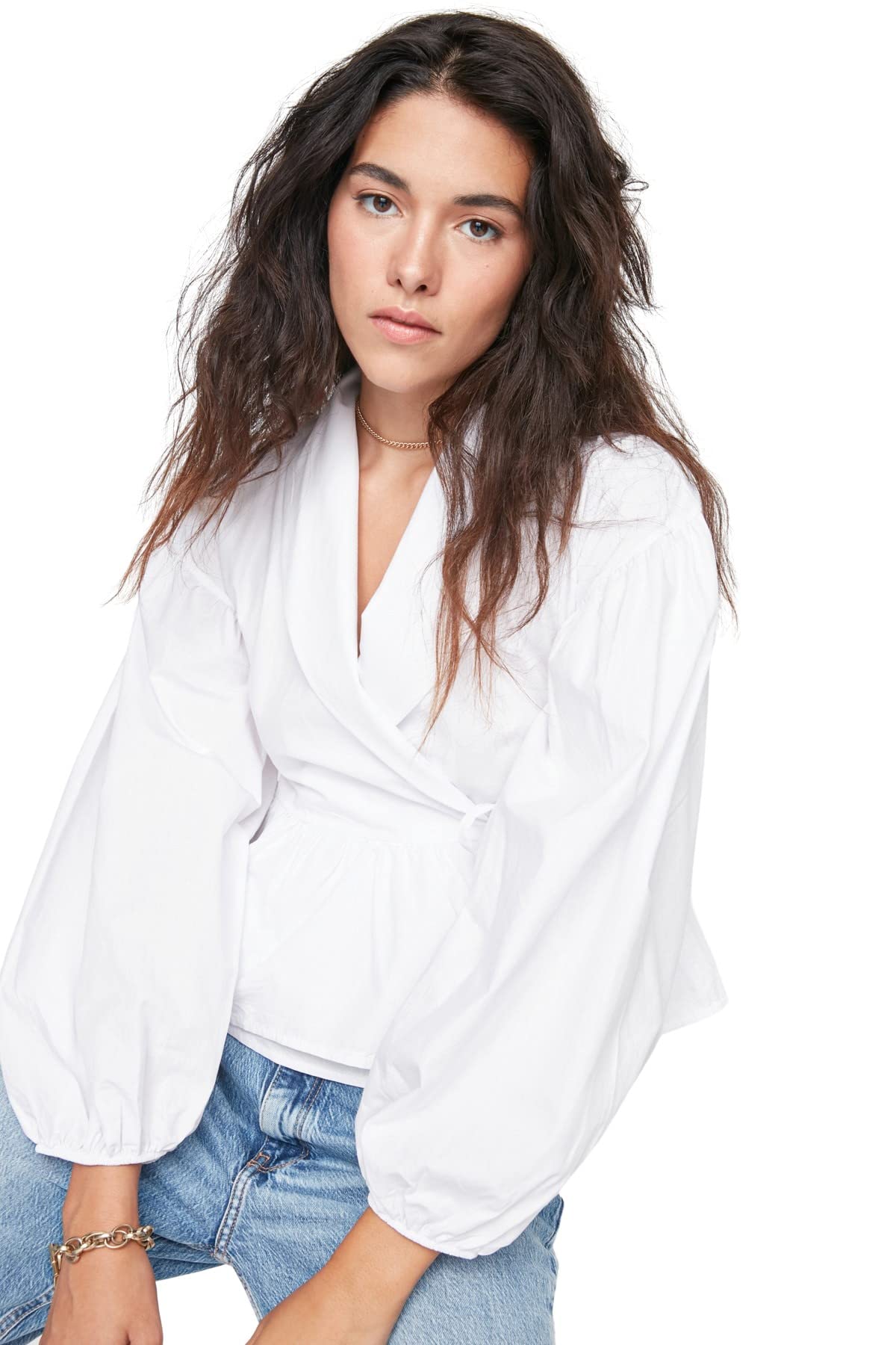 Trendyol Women Regular A-line Lapel Collar Woven Blouse Ecru