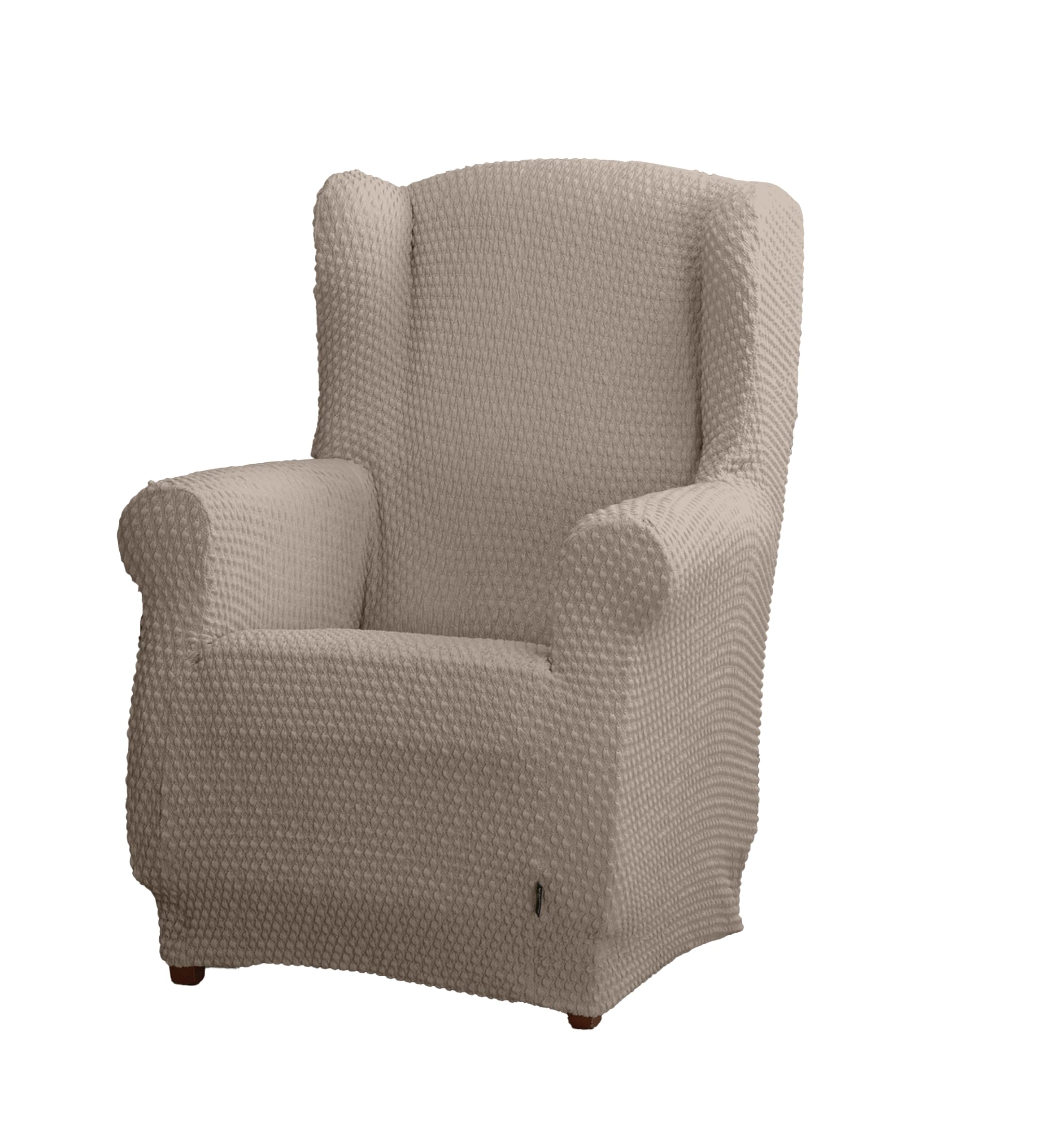 Estoralis Borneo Bi-Elastic Chair Cover Very Elastic Fabric C/07 Taupe for Wing Chairs from 70 to 110 cm Quality Protection Super Adjustable