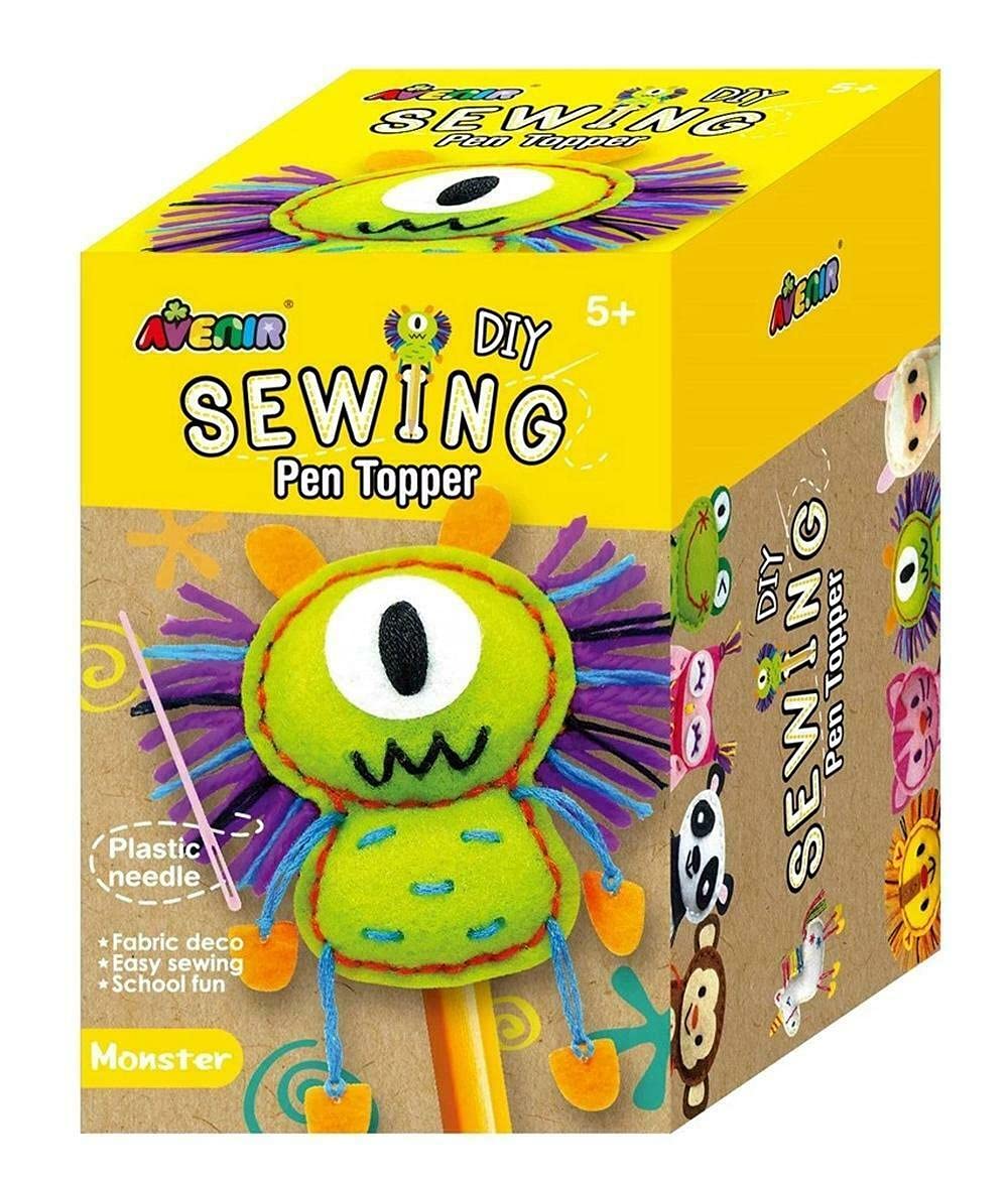 Avenir - Sewing Pen Decoration - Monster | Sewing Kit for Friends - Hours of Entertainment and Creativity | Tools and Instructions Included, Easy and Fun Activity for
