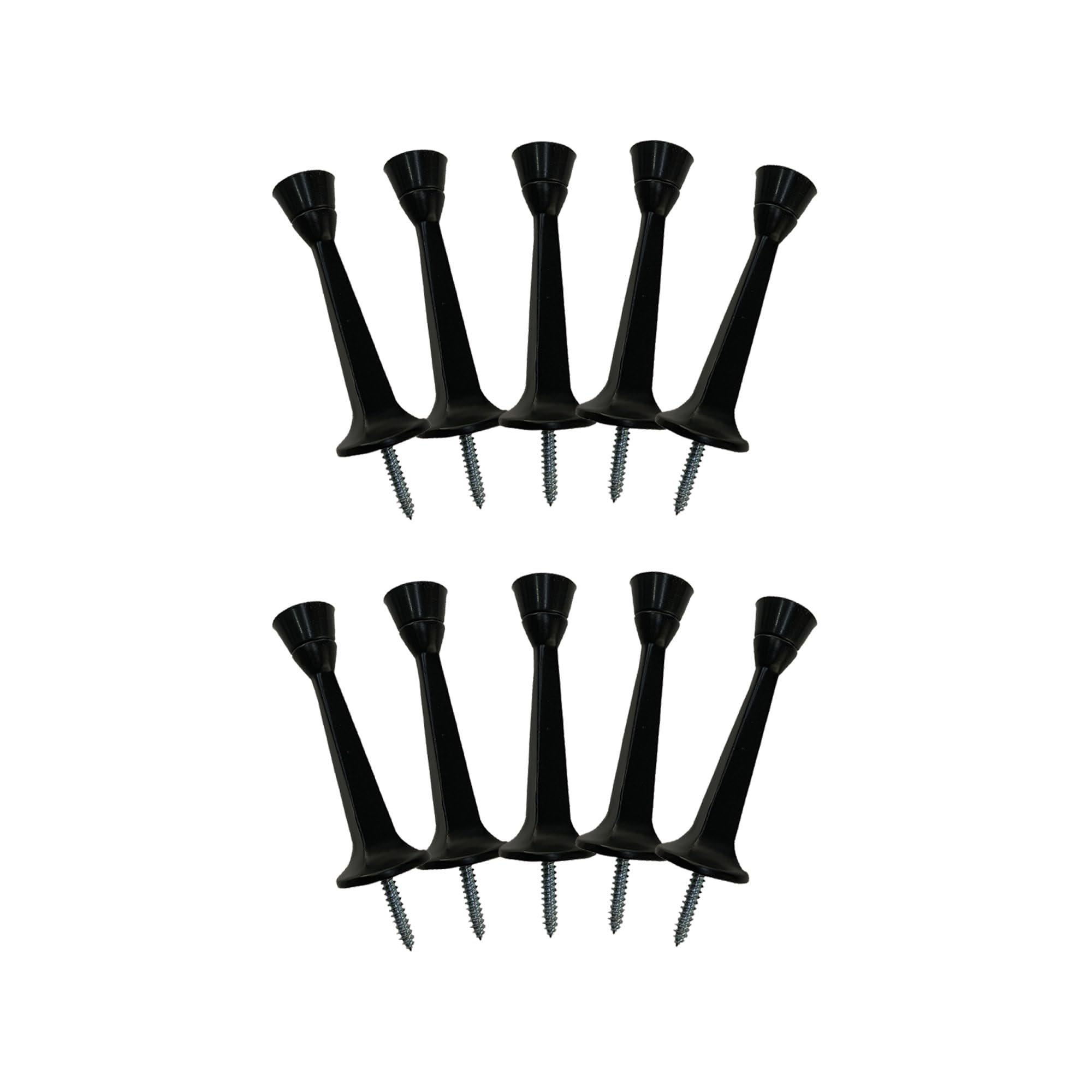 Design House 189043 Rigid Cast Door Stop, Matte Black, 10-Pack