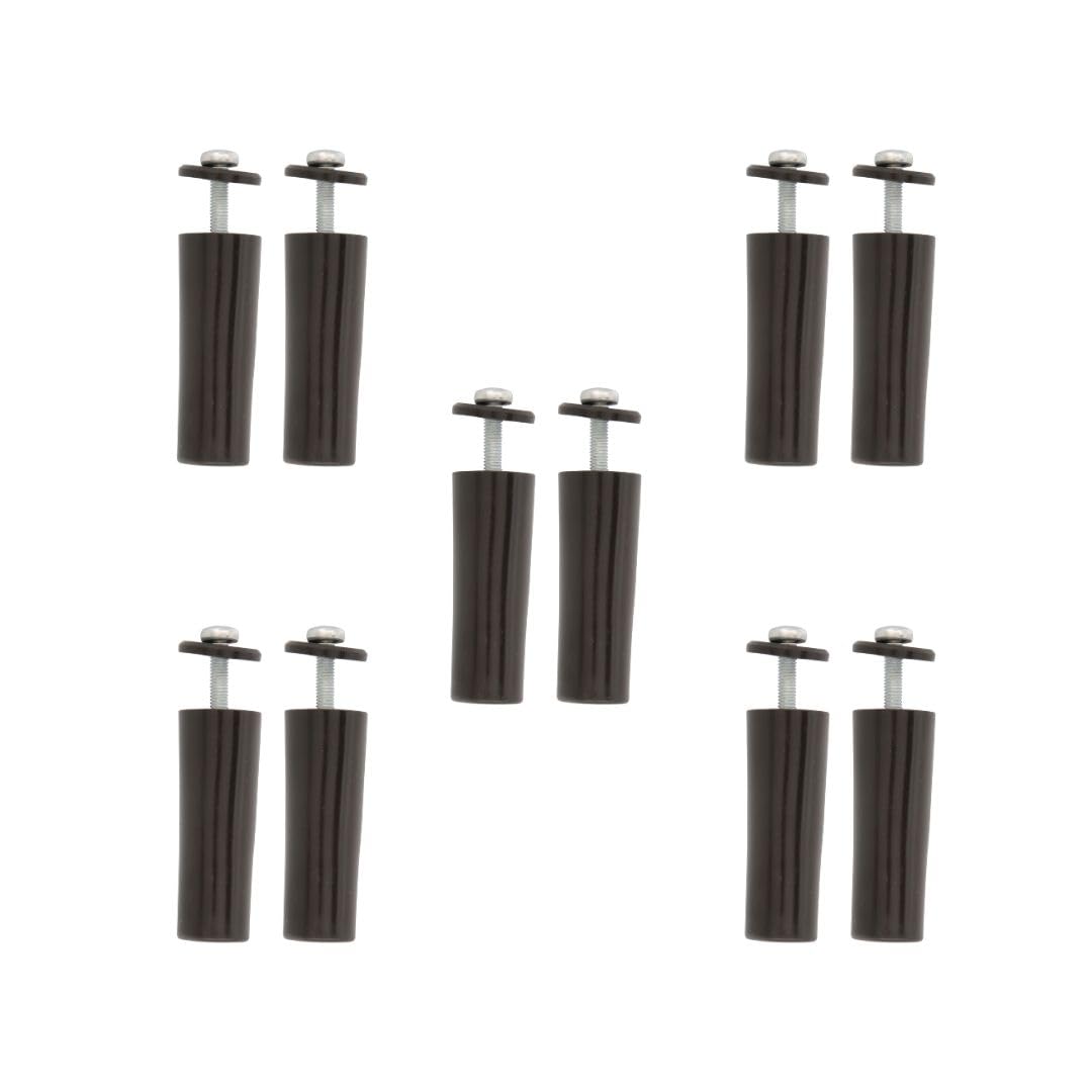 Amig - Pack of 10 Roller Shutter Stoppers | Shock Absorber with M5 Rustproof Screw and Outer Washer | Weather Resistant | Length: 60 mm | Bronze