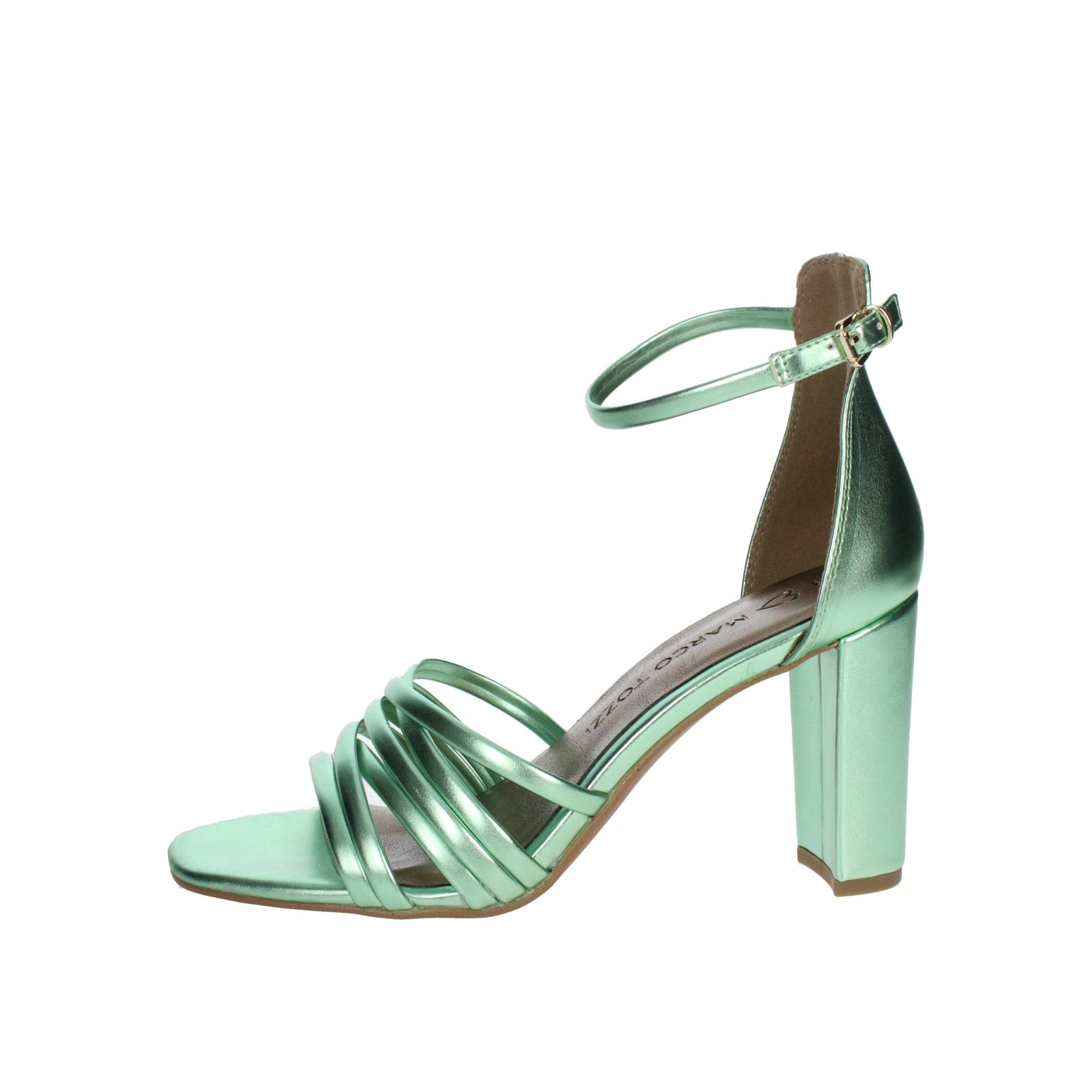 MARCO TOZZI Women' 2-2-28386-20 Sandal, Green Met, 9.5 UK