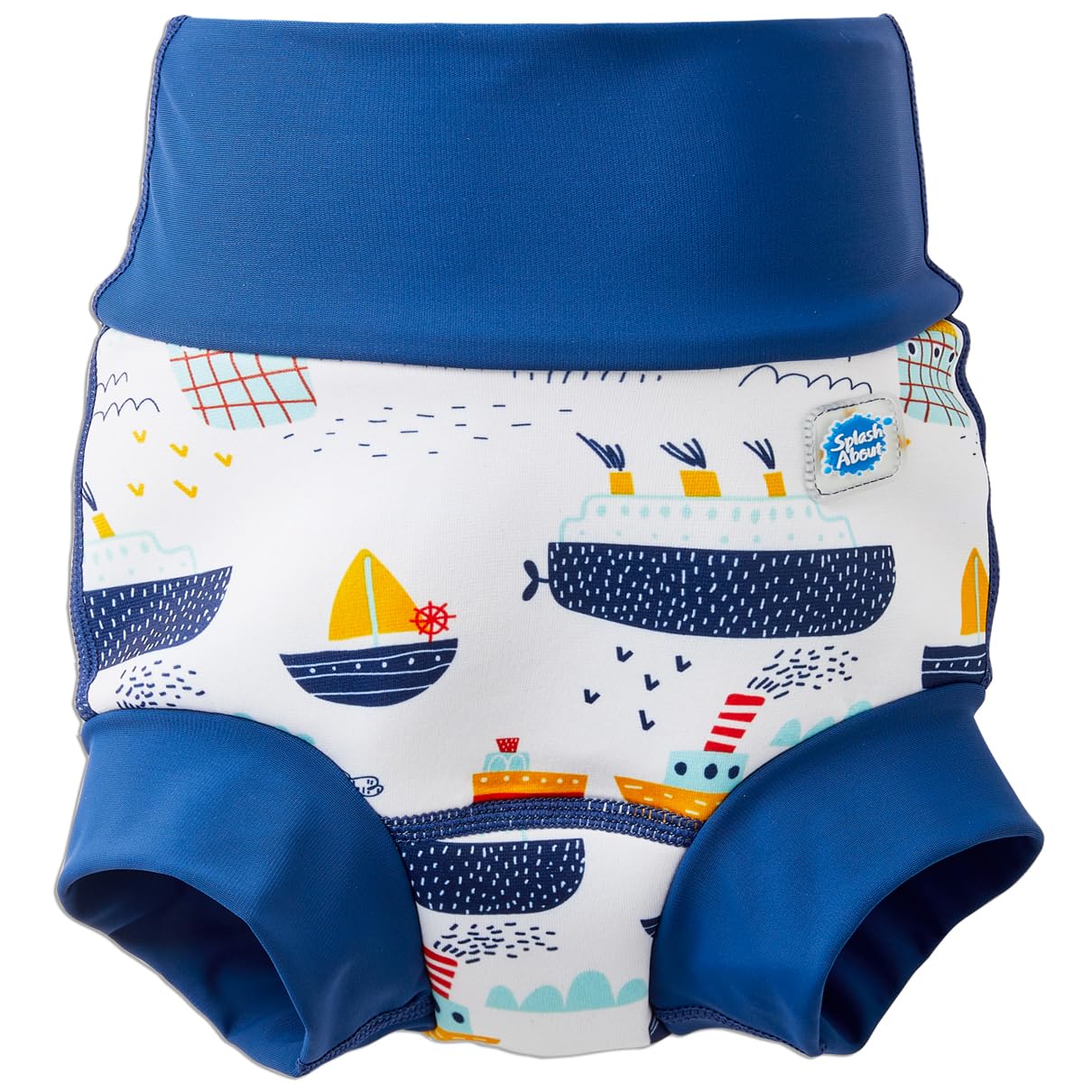 Splash About Happy Nappy Duo Reuseable Swim Nappy for Babies and Toddlers (Tug Boats, 12-24 Months)
