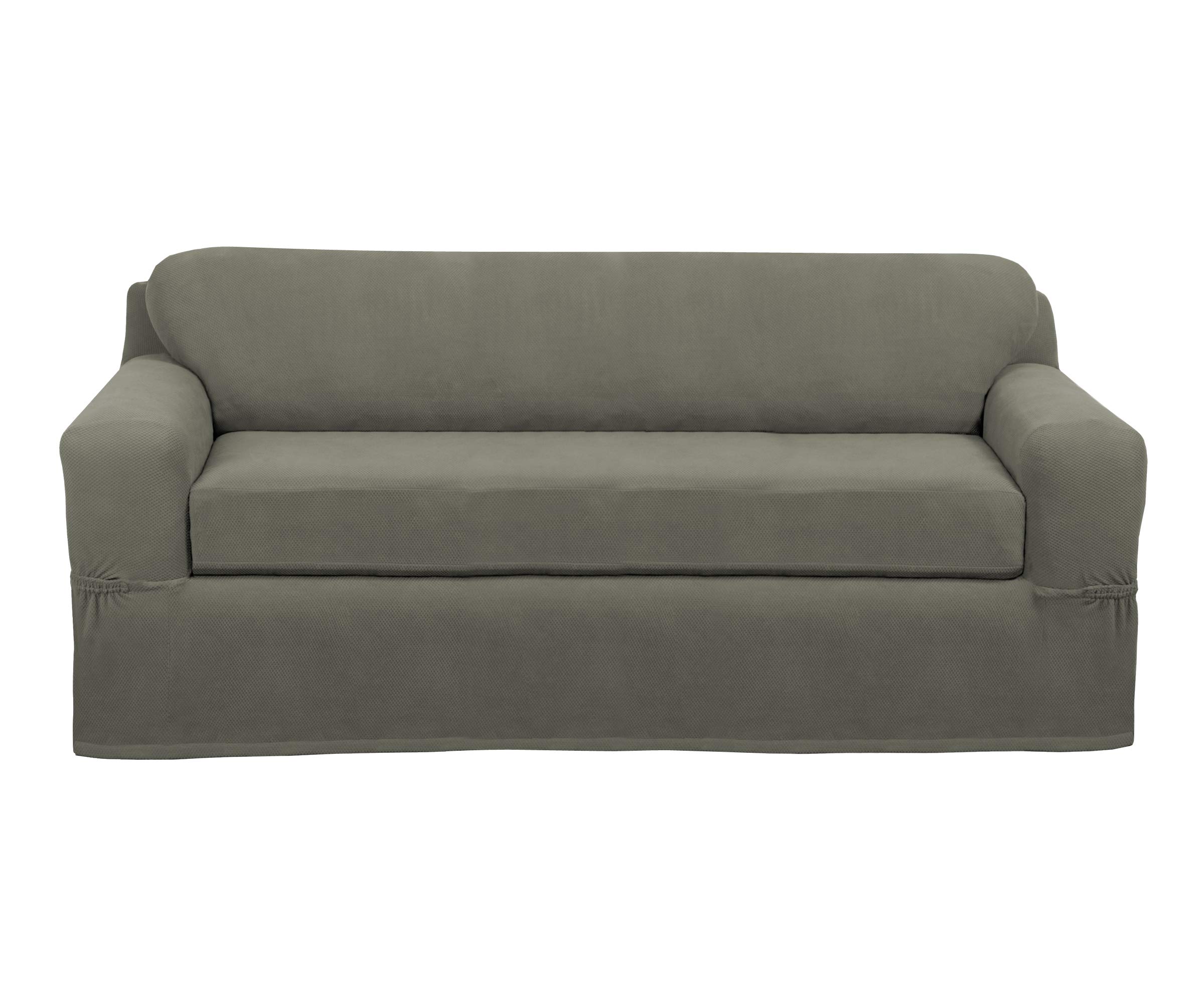MAYTEX Pixel Ultra Soft Stretch Slipcover, 2-Piece Sofa, Dusty Olive