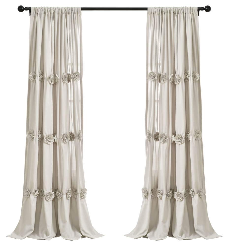 Lush Decor, Neutral Darla Window Curtain Single Panel, 84" x 40" (16T005089)