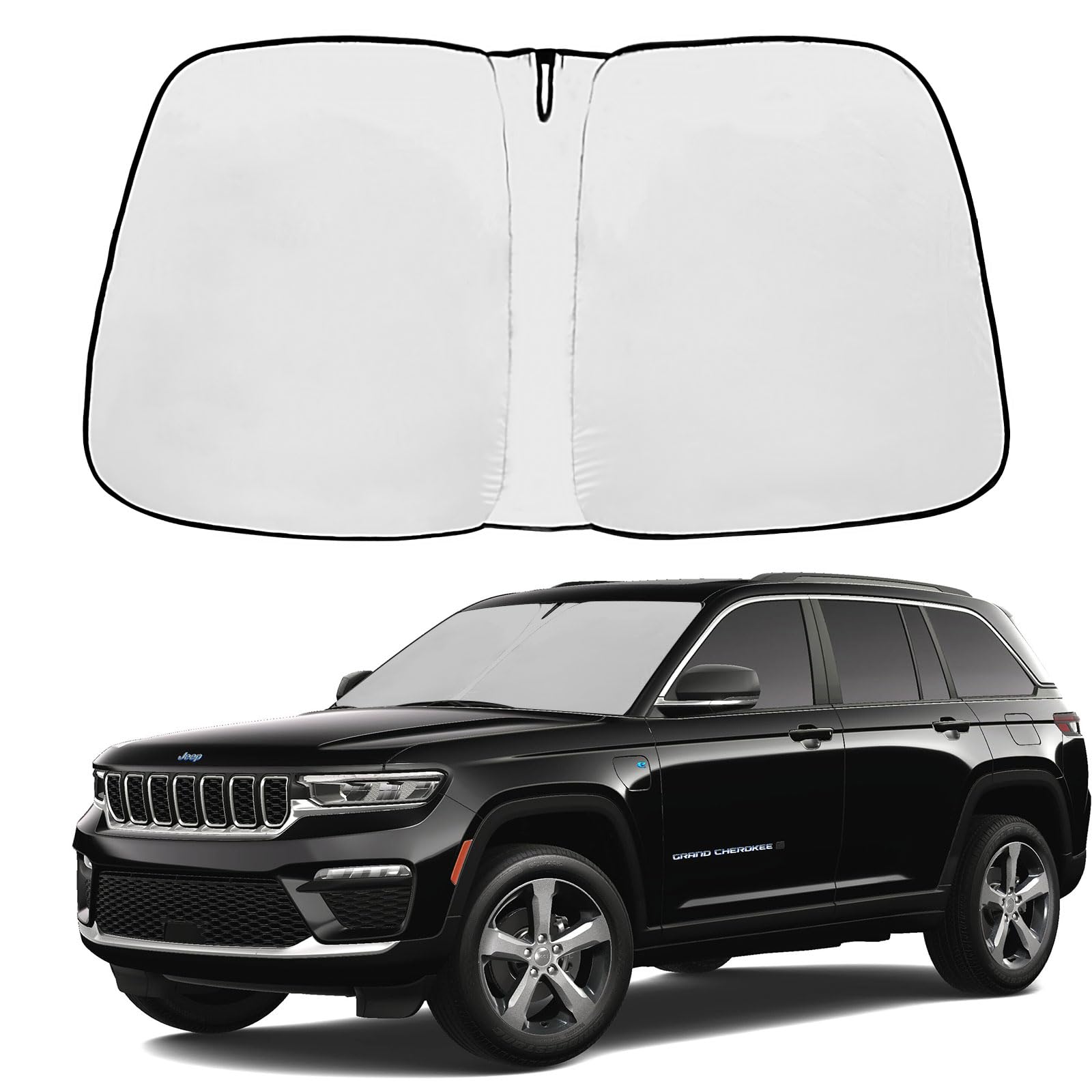 Front Windshield Sunshade fit for Jeep Grand Cherokee 2014-2024 UV Ray Reflector Foldable Car Shade Automotive Windshield Sunshades Jeep Grand Cherokee Windshield Sun Shade |Keeps Your Vehicle Cool|