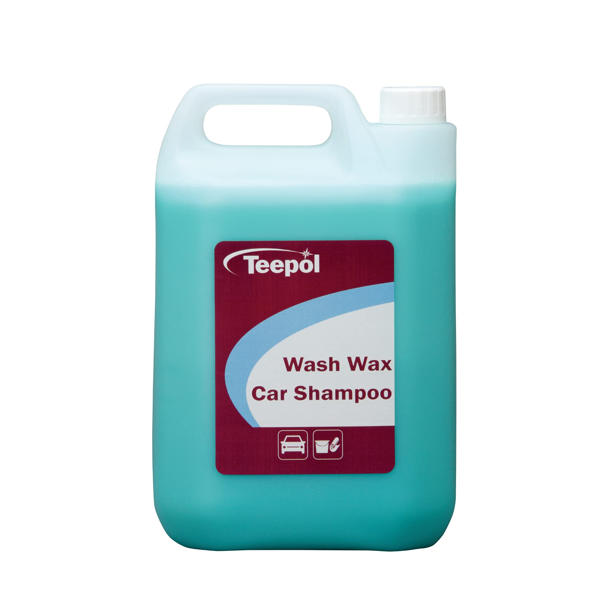 Teepol Wash & Wax Car Shampoo - High-Gloss Car Cleaning Products, Quick Rinse, Streak-Free Finish, Suitable for Hand Wash or Automatic Machines, 5L