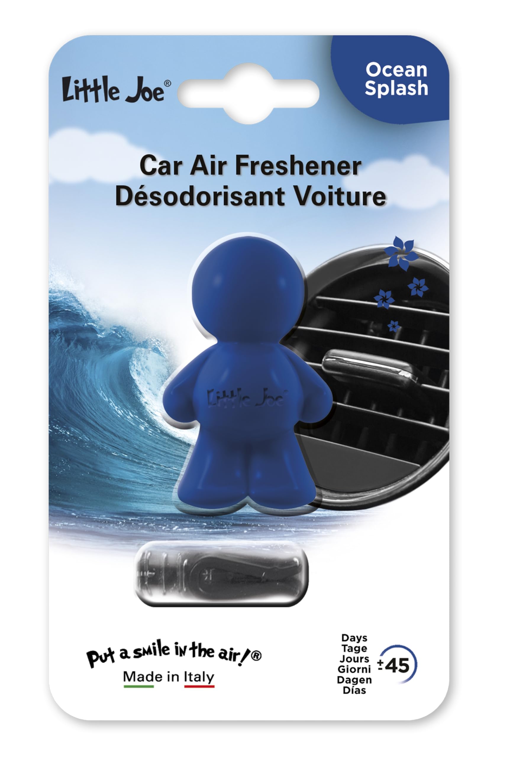 Little Joe Gel Air Freshener Ocean Splash Scent for Car Air Vent. Long-lasting, up to 45 days. Irresistible and Fun Scent for All Ages.