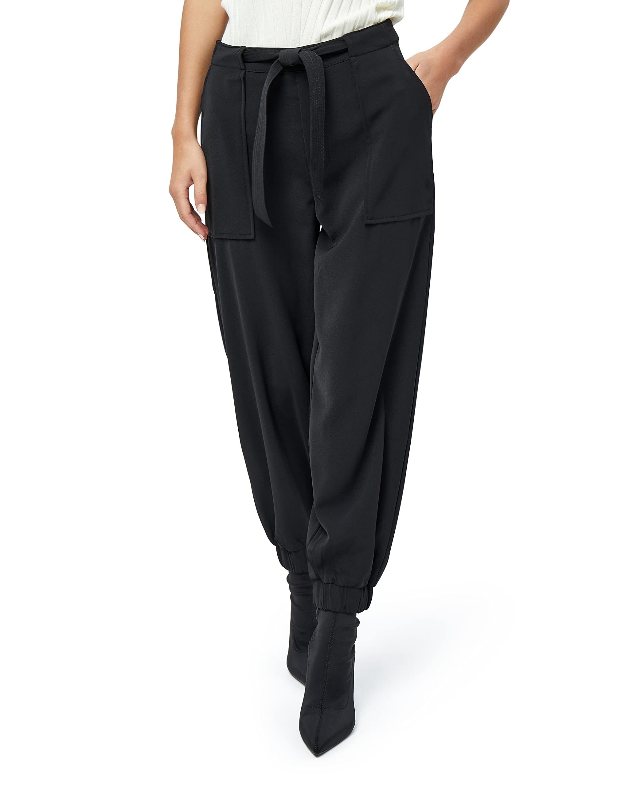Desires Women's Alvin Mid Waist Ankle Pants Autumn Trousers UK | Size 8, 9000 Black, 36