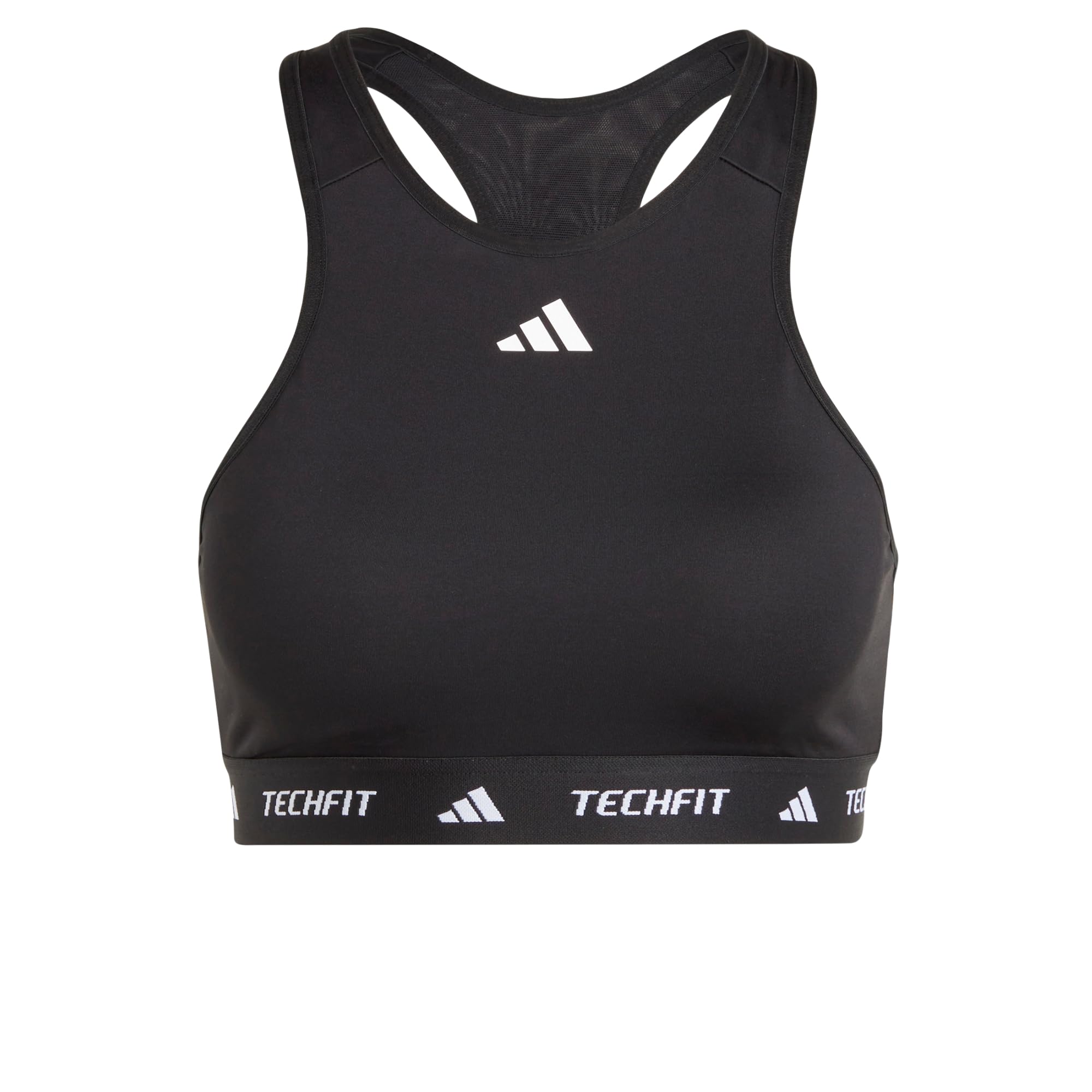 adidas Women's Techfit Medium Support High Neck Bra, Black, XXS C-D