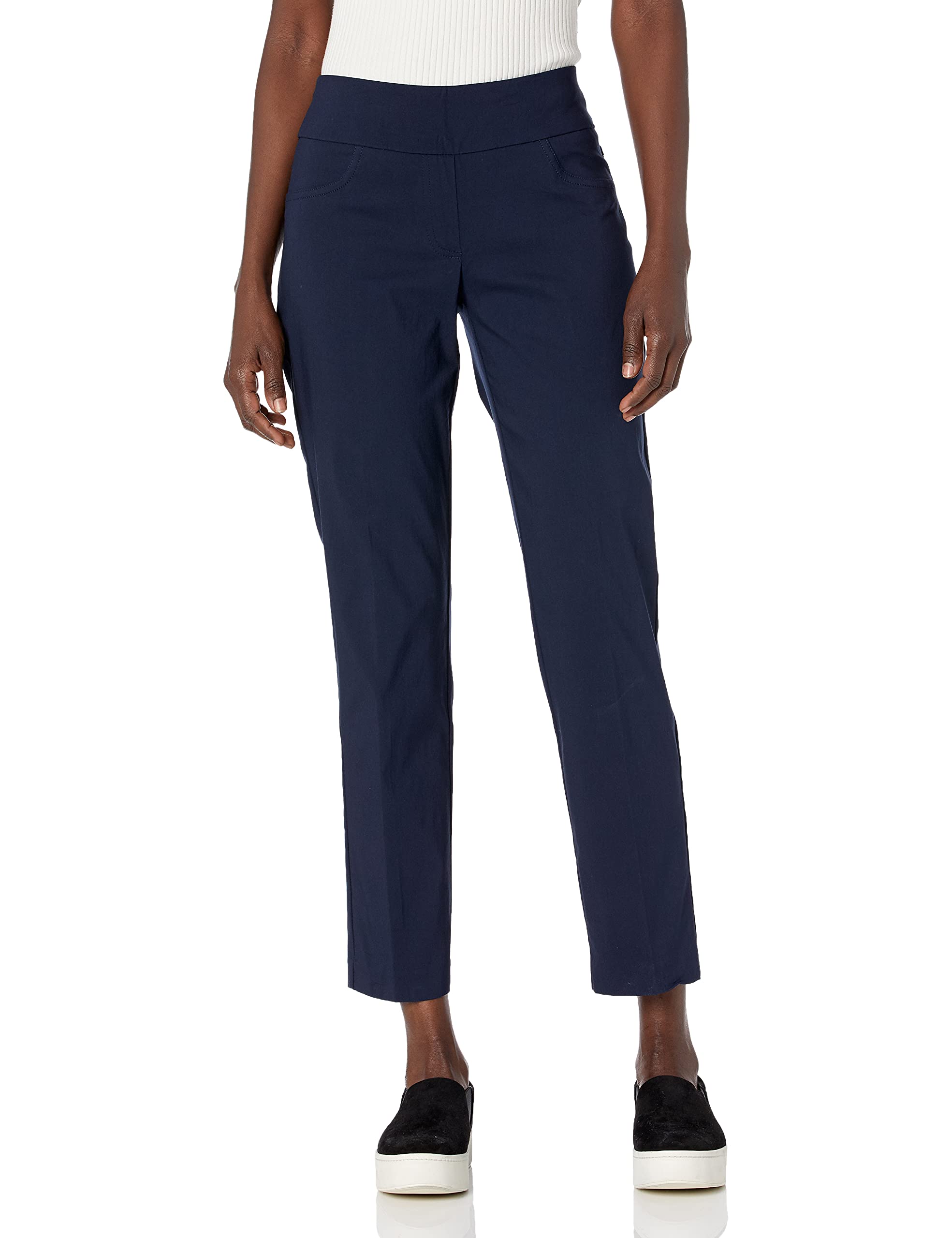 Ruby Rd. Women's Petite Pull-On Solar Millennium Super Stretch Pant, Navy, 4 Petite