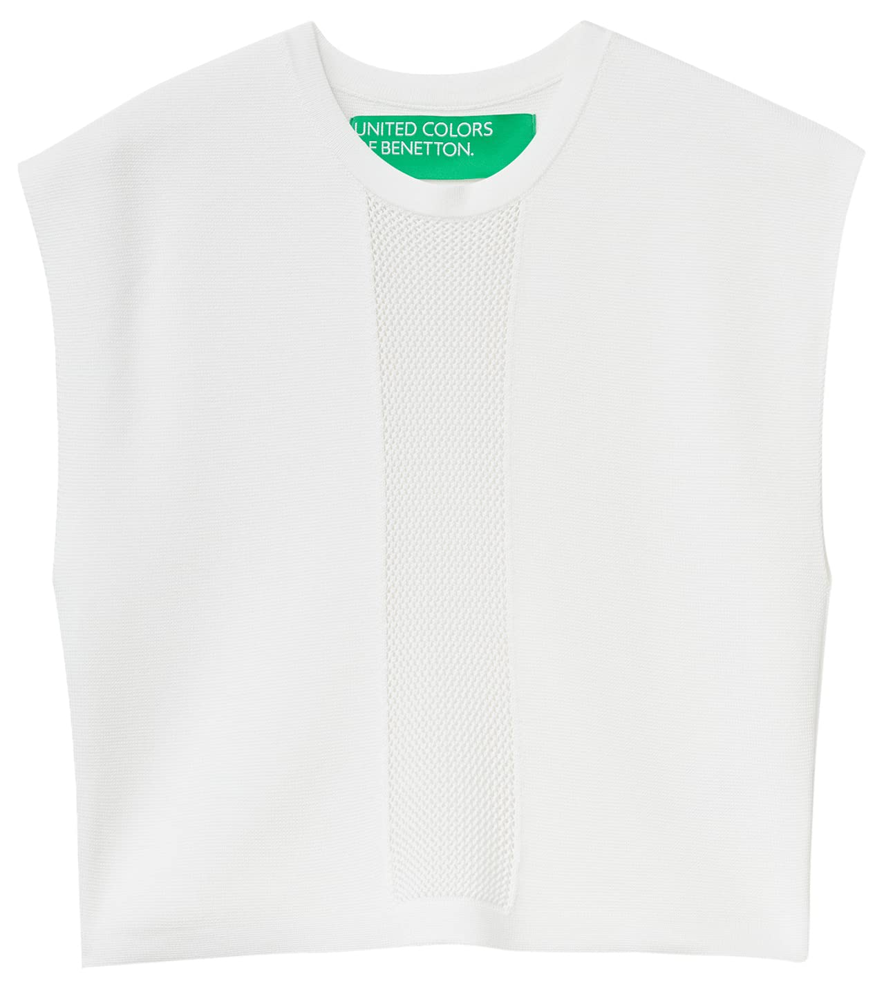 United Colors of Benetton Jersey G/C M/M 1290D105B Vest Sweater, White 701, L Woman, White 701, L