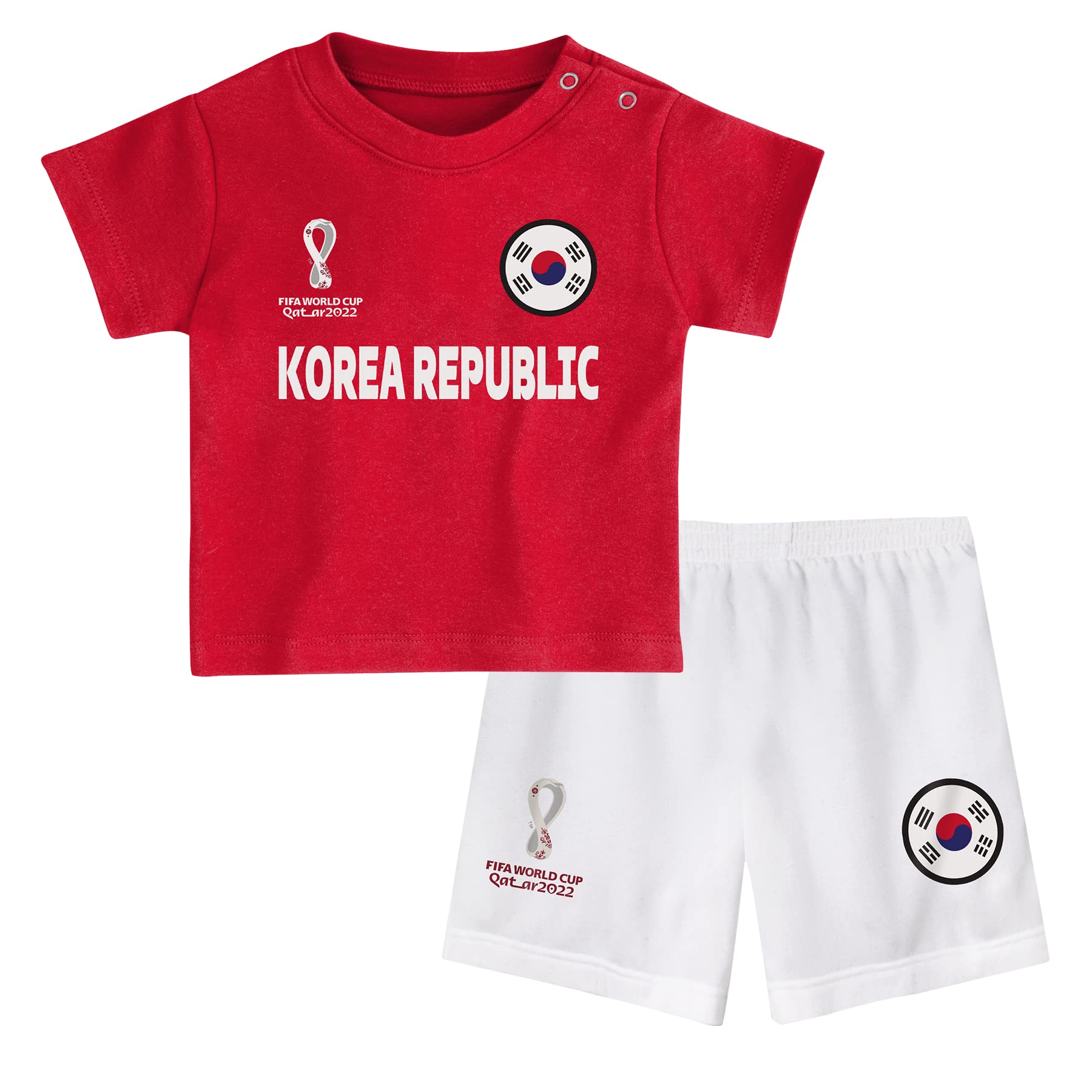 South Korea, Official Fifa 2022 Tee & Short Set Home Country Tee & Shorts Set, Children's Small, Age 2