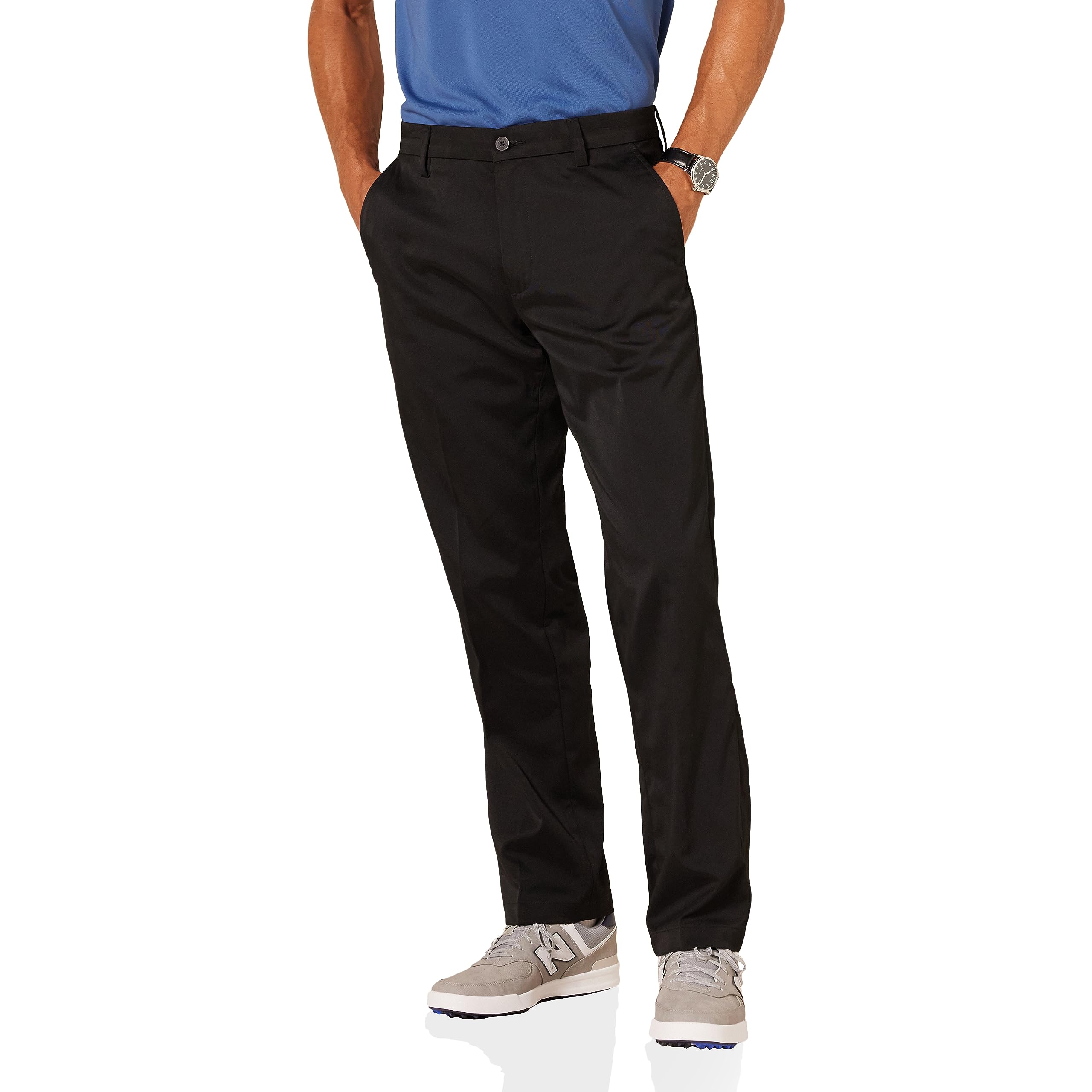 Amazon Essentials Men's Classic-Fit Stretch Golf Trousers (Available in Big & Tall), Black, 32W / 29L