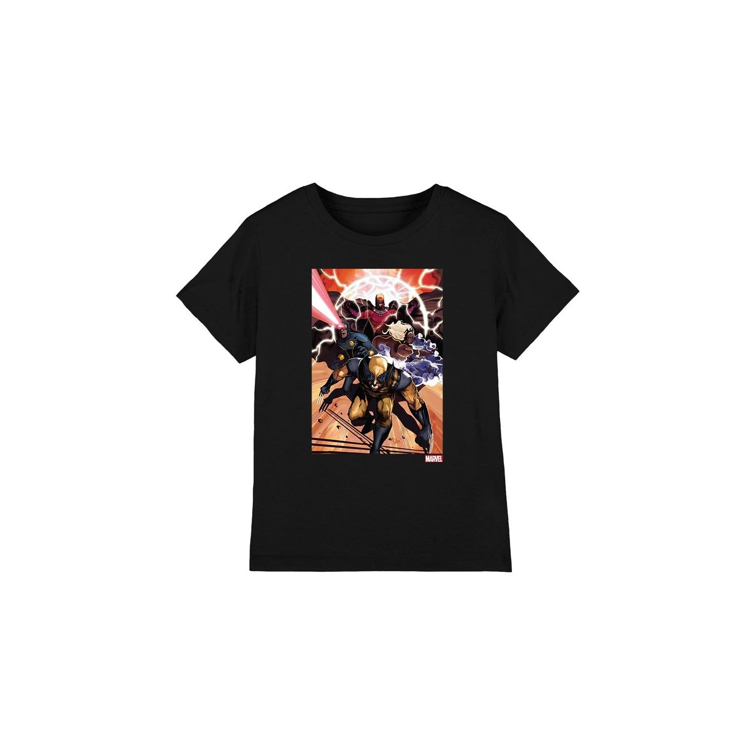 X-Men Boys Team Attack Unisex Kids T-Shirt, Black, 3-4 Years UK