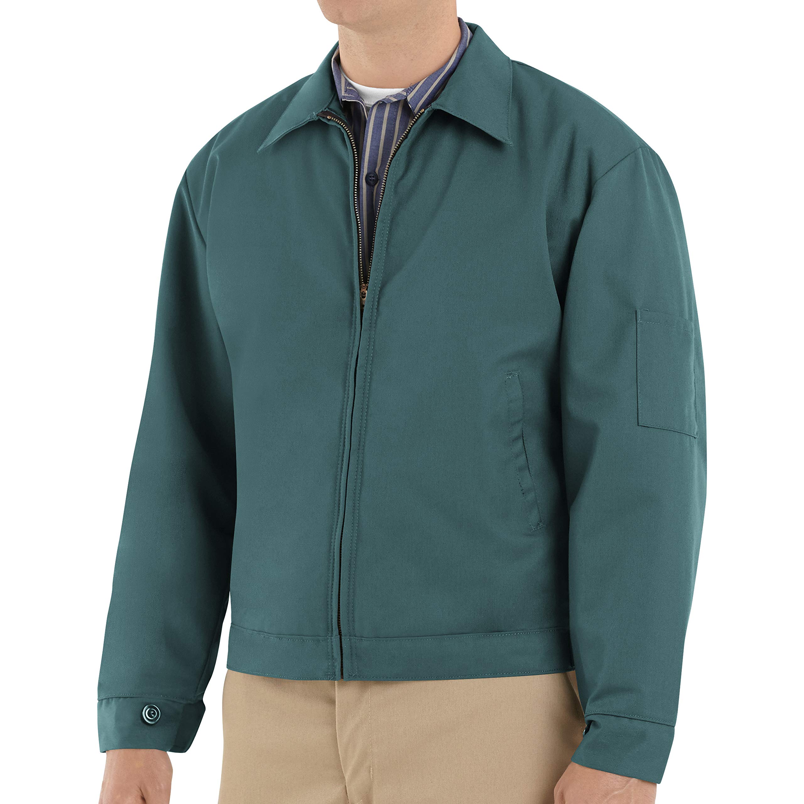 Red Kap Men's Slash Pocket Jacket, Spruce Green, US Large Tall