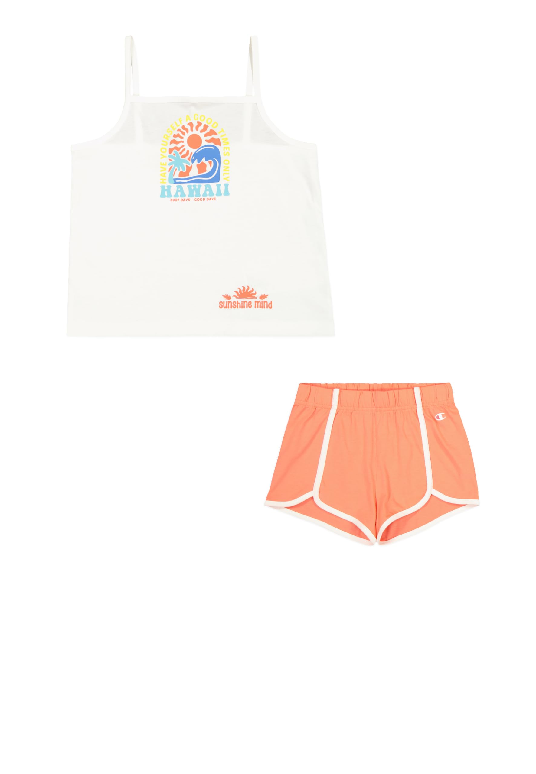 Champion Girl's Legacy Girl - Graphic Tank Top Set, White (WW001), XL