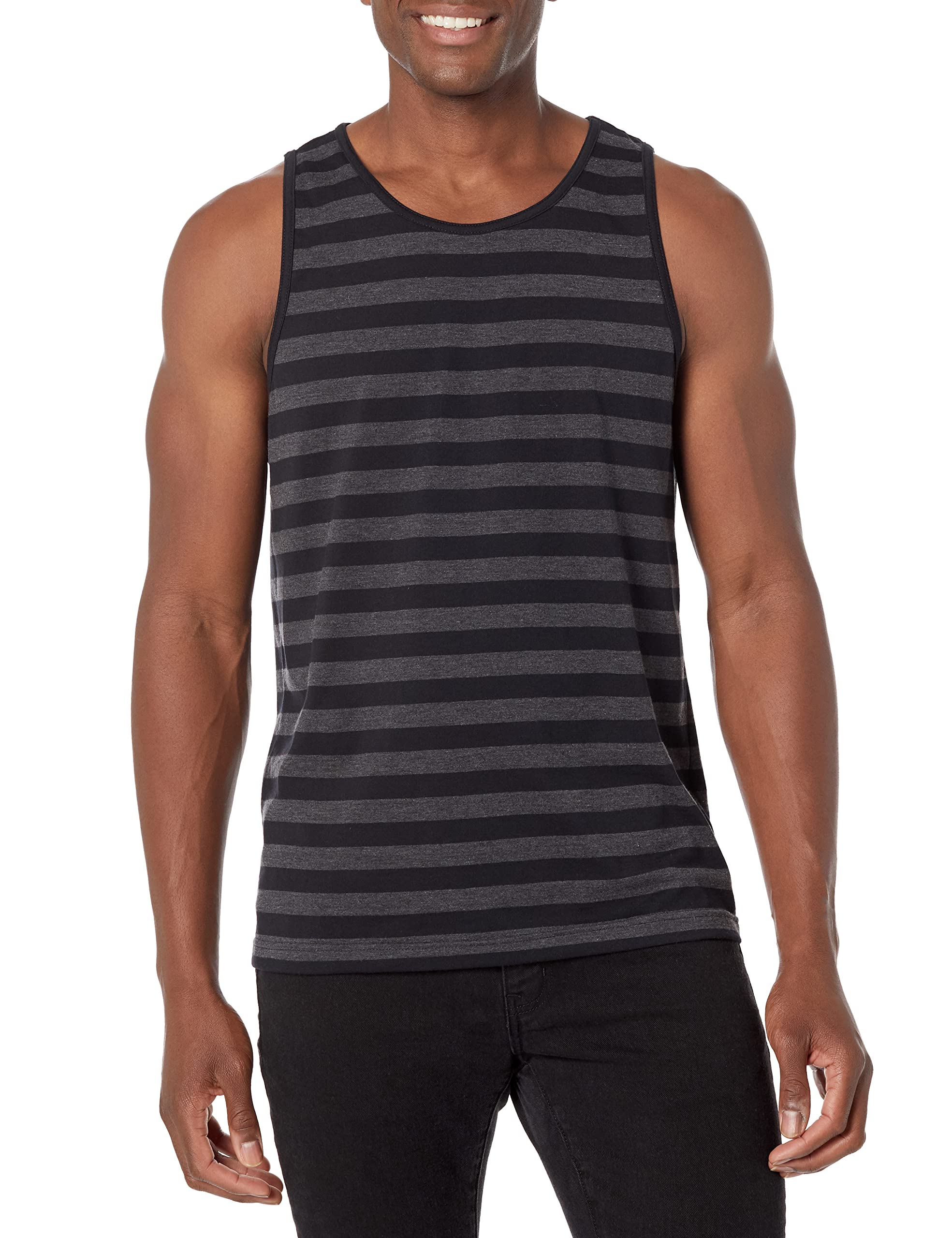 Amazon Essentials Men's Regular-Fit Vest, Black/Charcoal Heather, XS