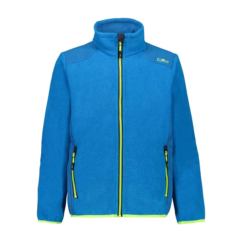 CMP Children's Knitted Jacquard Fleece Jacket With Zip Pockets, boys, 30H1874, River, 98