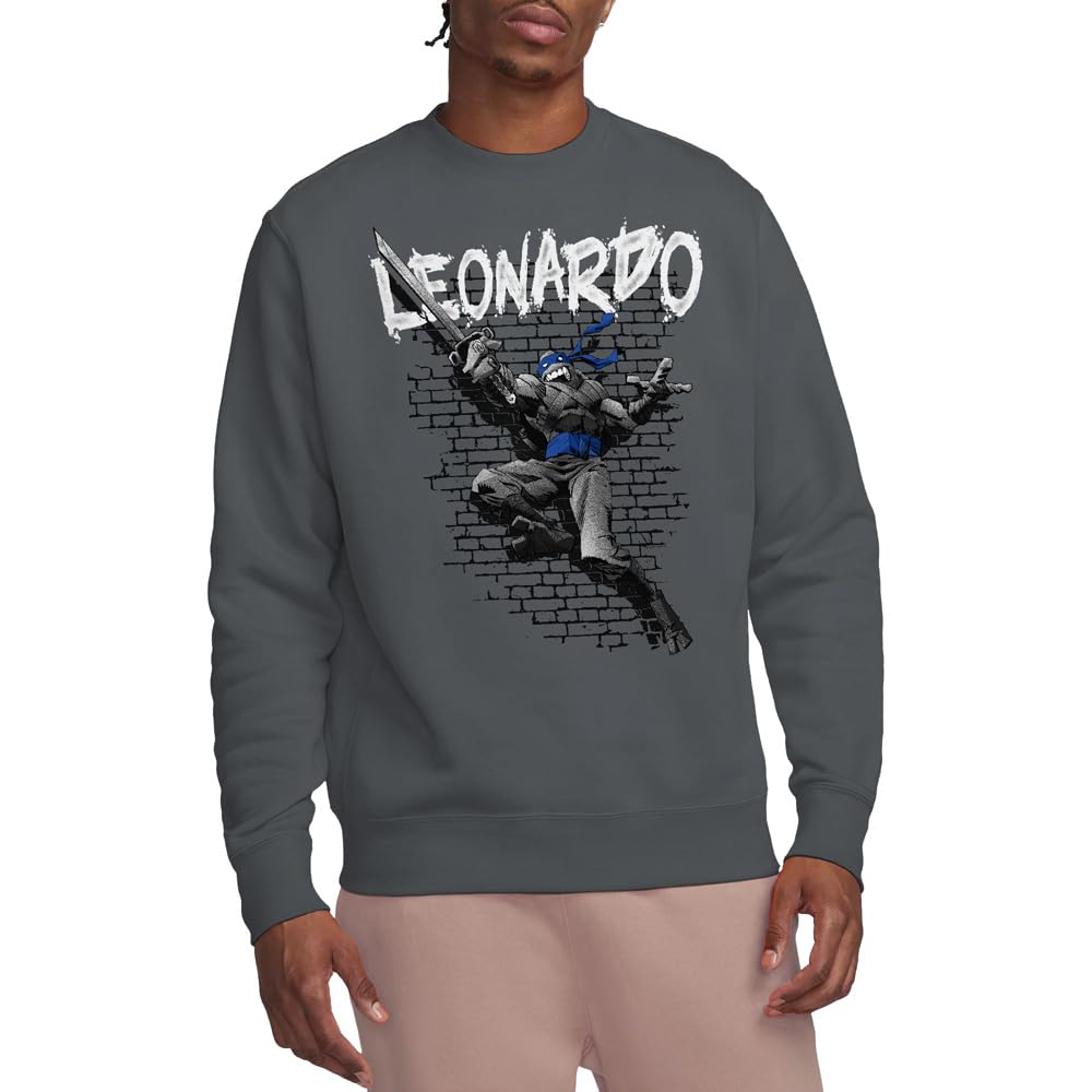 Teenage Mutant Ninja Turtles Tmnt Tmnt Leonardo Crew Sweatshirt, Charcoal, XX-Large