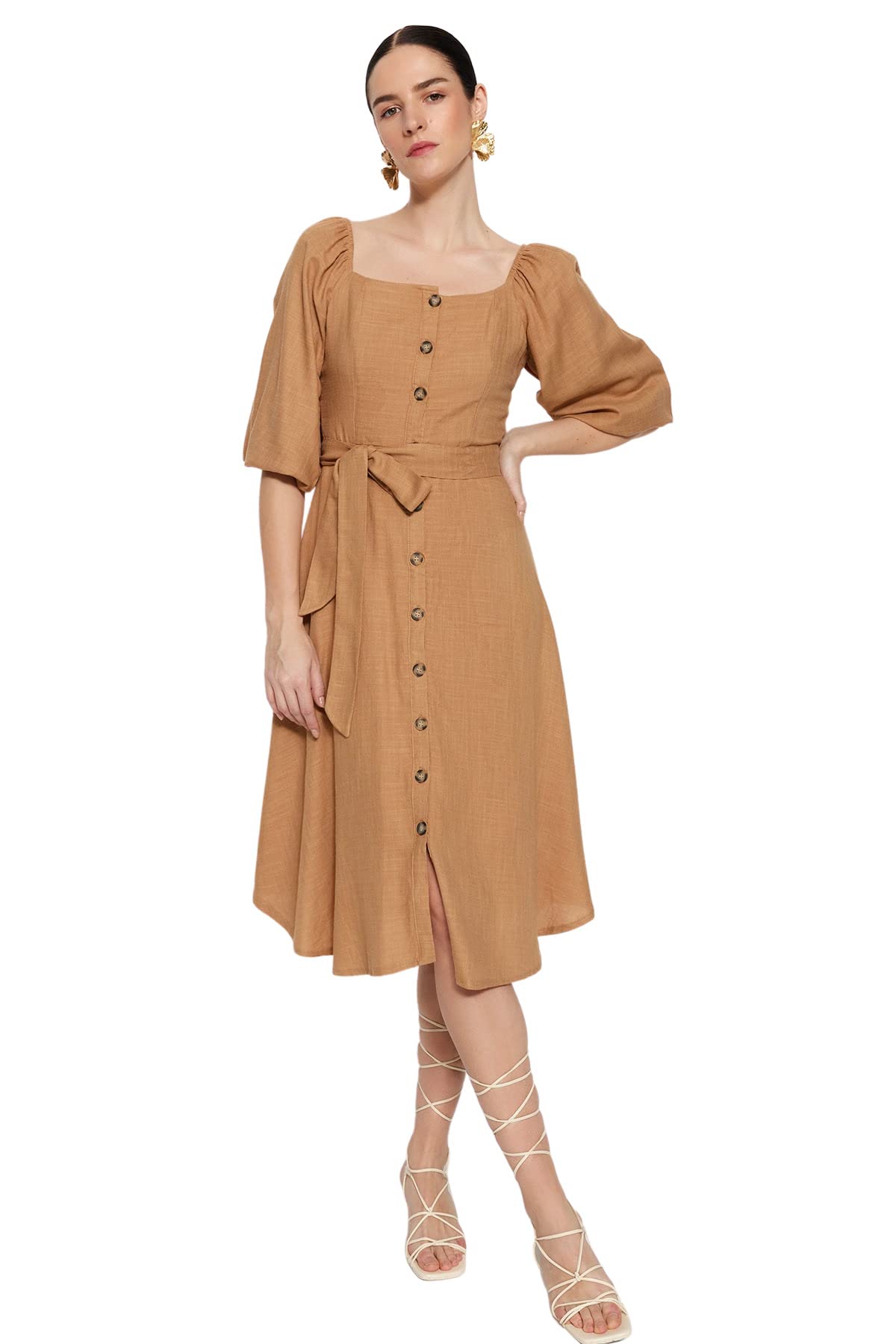 Trendyol Women Midi A-line Regular fit Woven Dress