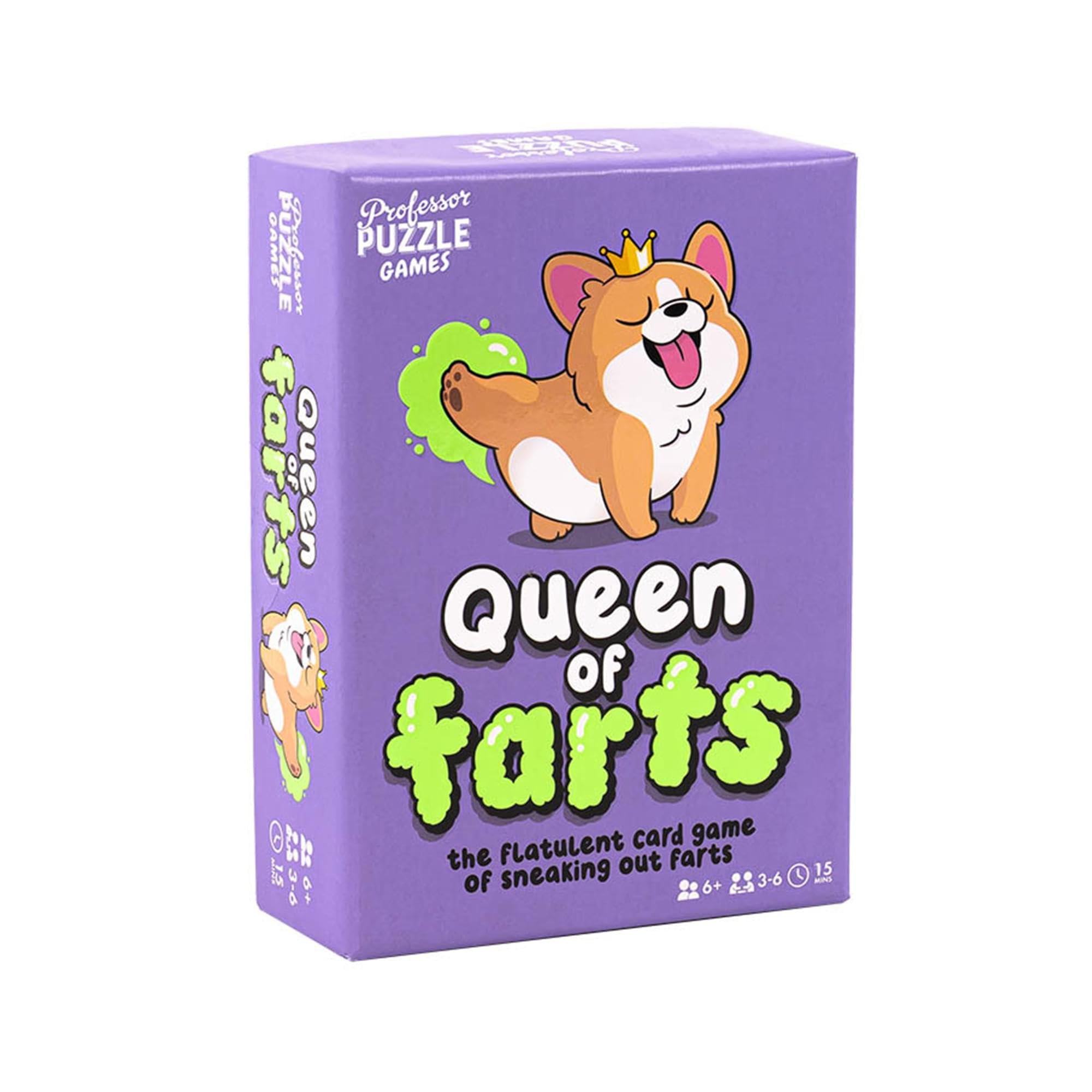 Professor Puzzle | Queen of Farts | Card Game | Ages 8+ | 3-6 Players | 15 Minutes Playing Time
