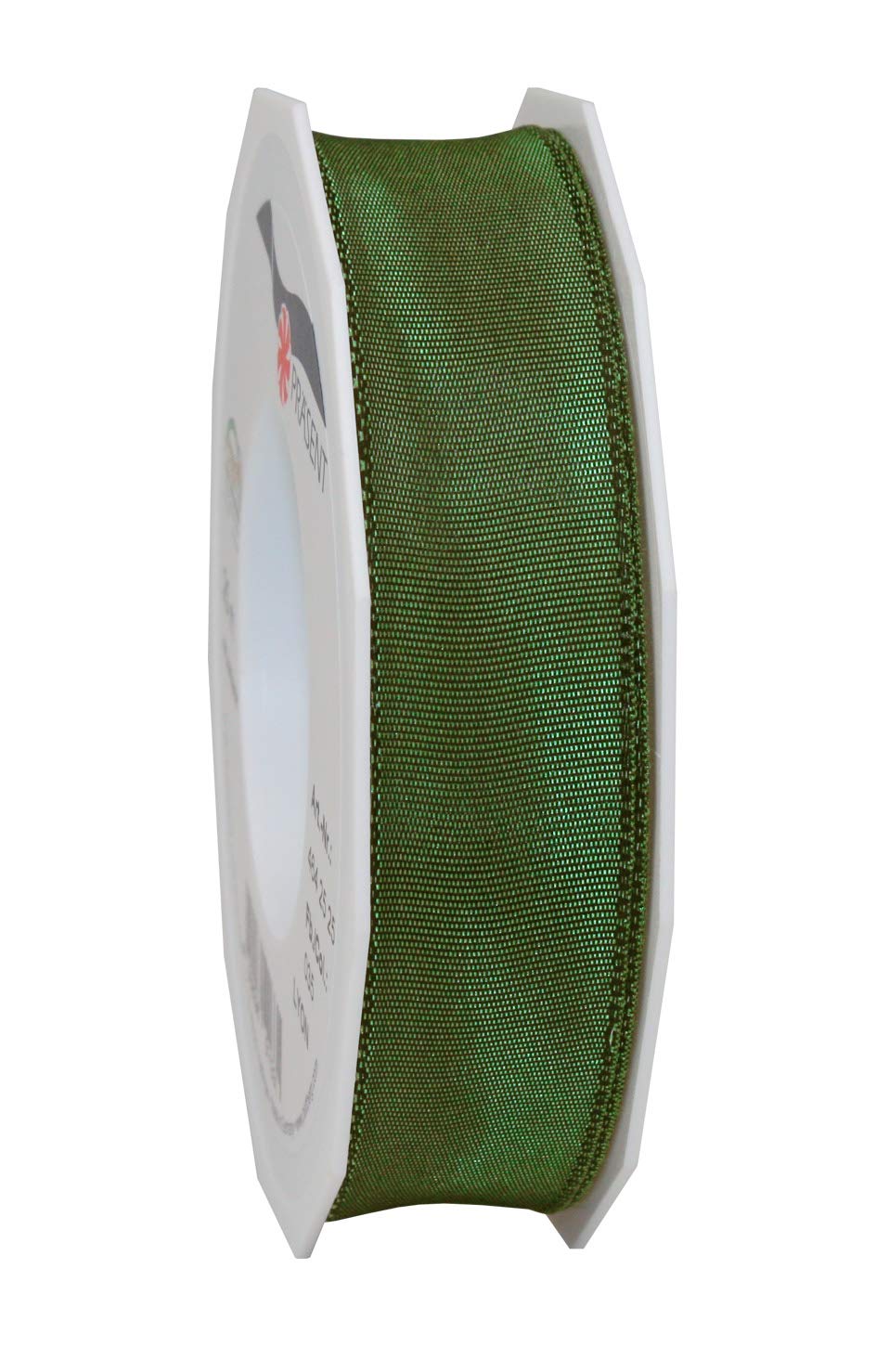 Präsent - Lyon Wired Taffeta Ribbon Fir Sprigs 25 mm Width, 25 m Length