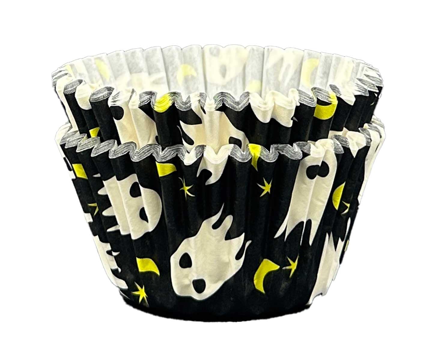 Scrumptious! - Cupcake Cases - Halloween Ghost - 36PC 65GSM 51mm x 38mm Greaseproof Paper Baking Cases - Great for Birthday and Spooky Party Muffins, Cakes and Bakes
