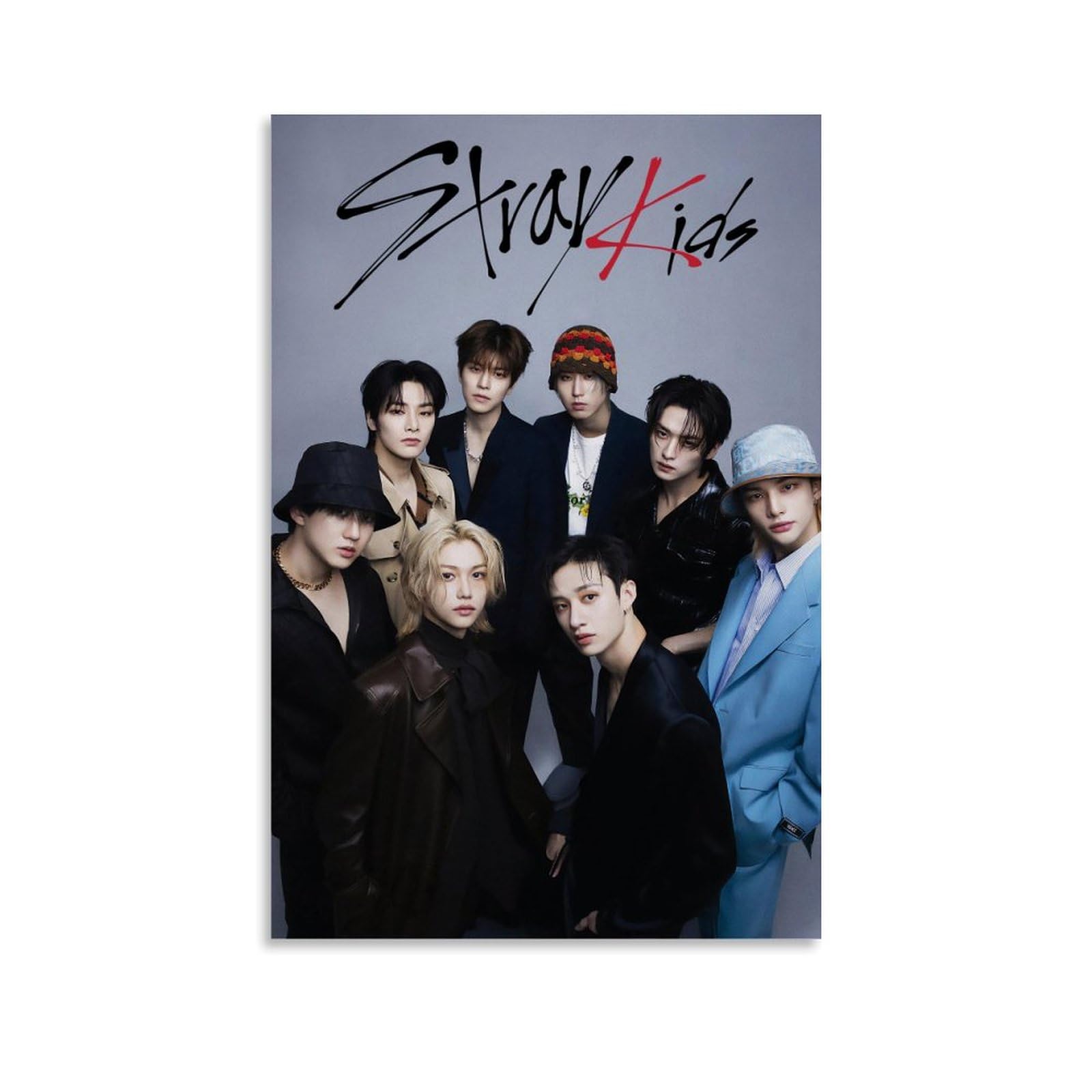Kratoz Poster Stray Poster Kids Stray Children Group Portfolio Decorative Painting Canvas Wall Posters And Art Picture Print Modern Family Bedroom Decor Posters 12x18inch(30x45cm)…