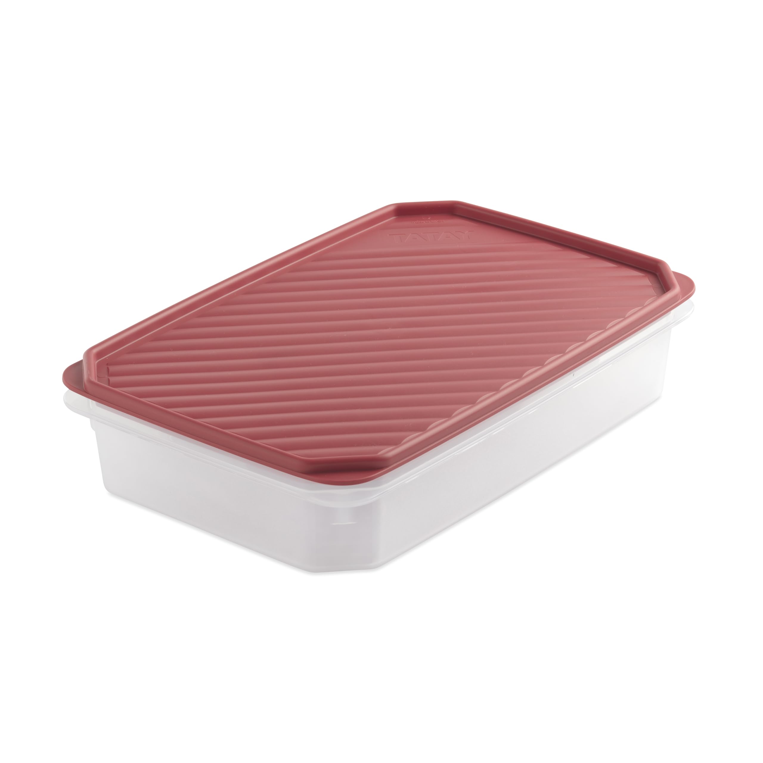 TATAY Food Storage, Airtight, 2.1 L of Capacity, Flexible Pressure Lid, BPA free, Suitable Microwave and Dishwasher, Red. Measures: 28,5 x 18,5 x 6 cm