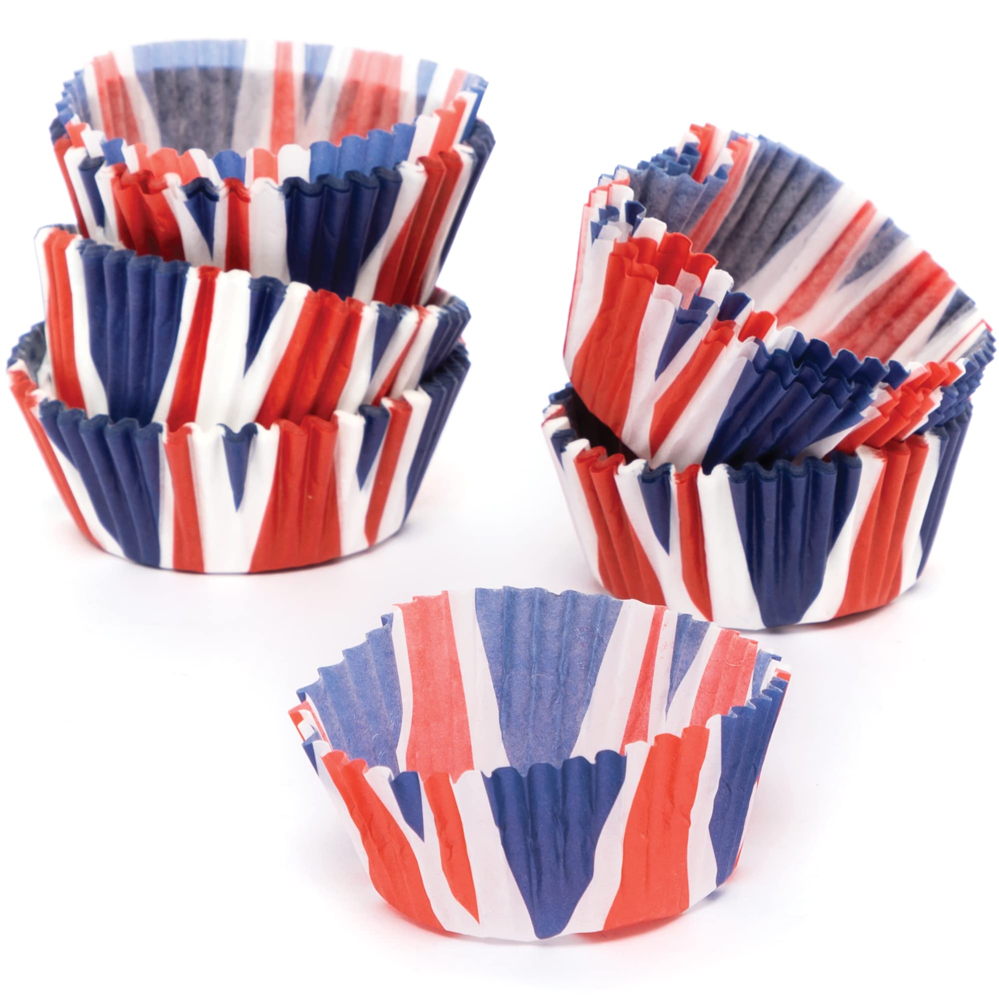 Baker Ross PJ149 Union Jack Cupcake Cases for VJ Day 80th Anniversary - Pack of 100, Union Jack Party Supplies