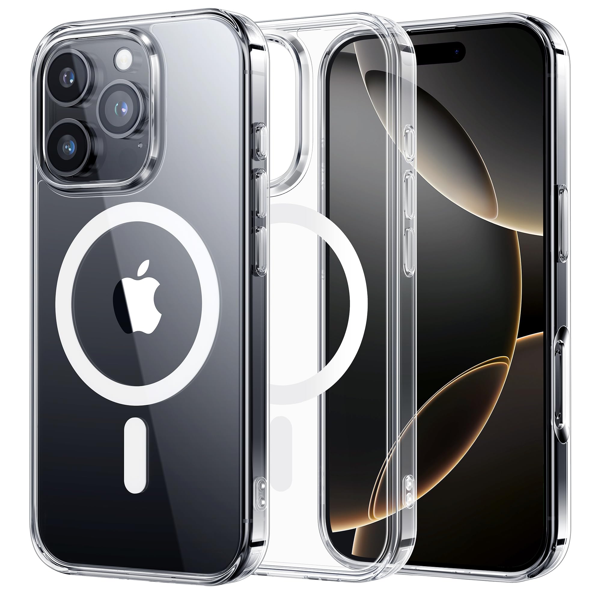 NIMASO for iPhone 16 Pro Case Clear 6.3-Inch, Compatible with MagSafe, Shockproof Military-Grade Protection,Non-Yellowing, Slim Thin Magnetic Phone Case for iPhone 16 Pro, Clear