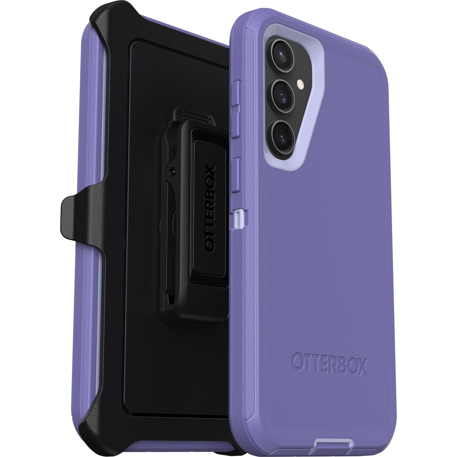 OtterBox Galaxy S23 FE Defender Series Case - MOUNTAIN MAGESTY (Purple), rugged & durable, with port protection, includes holster clip kickstand