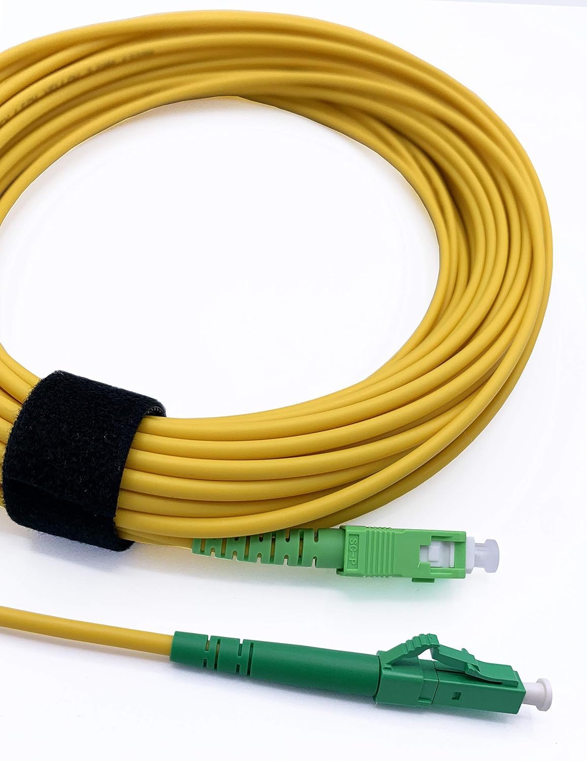 Elfcam - 30m Fiber Optic Cable SC/APC to LC/APC OS2 Singlemode Simplex LSZH, Yellow (30M)
