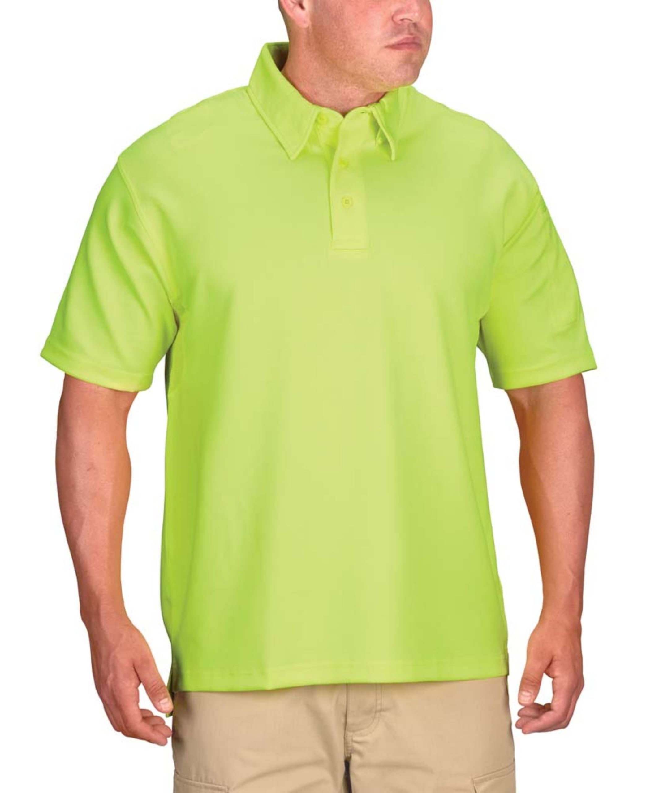 Propper Men's I.c.e Performance Polo-Short Sleeve, Hi-Viz Yellow, Large