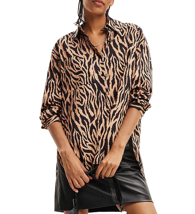 Desigual Tigris Women's Blouse, Brown, X-Small