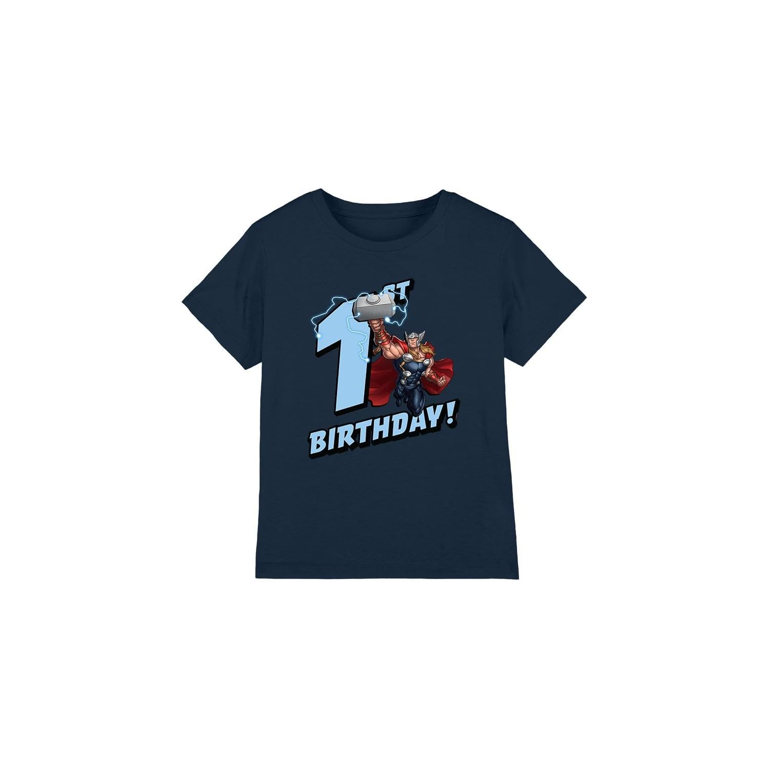 Thor Birthday 1 Unisex Kids T Shirt, Navy, 9-10 Years