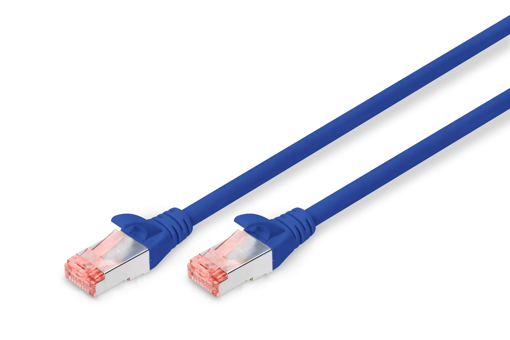 Digitus LAN Cable Cat 6-0.25m - RJ45 Network Cable - S/FTP Shielded - Compatible with Cat6A & Cat7 - Blue