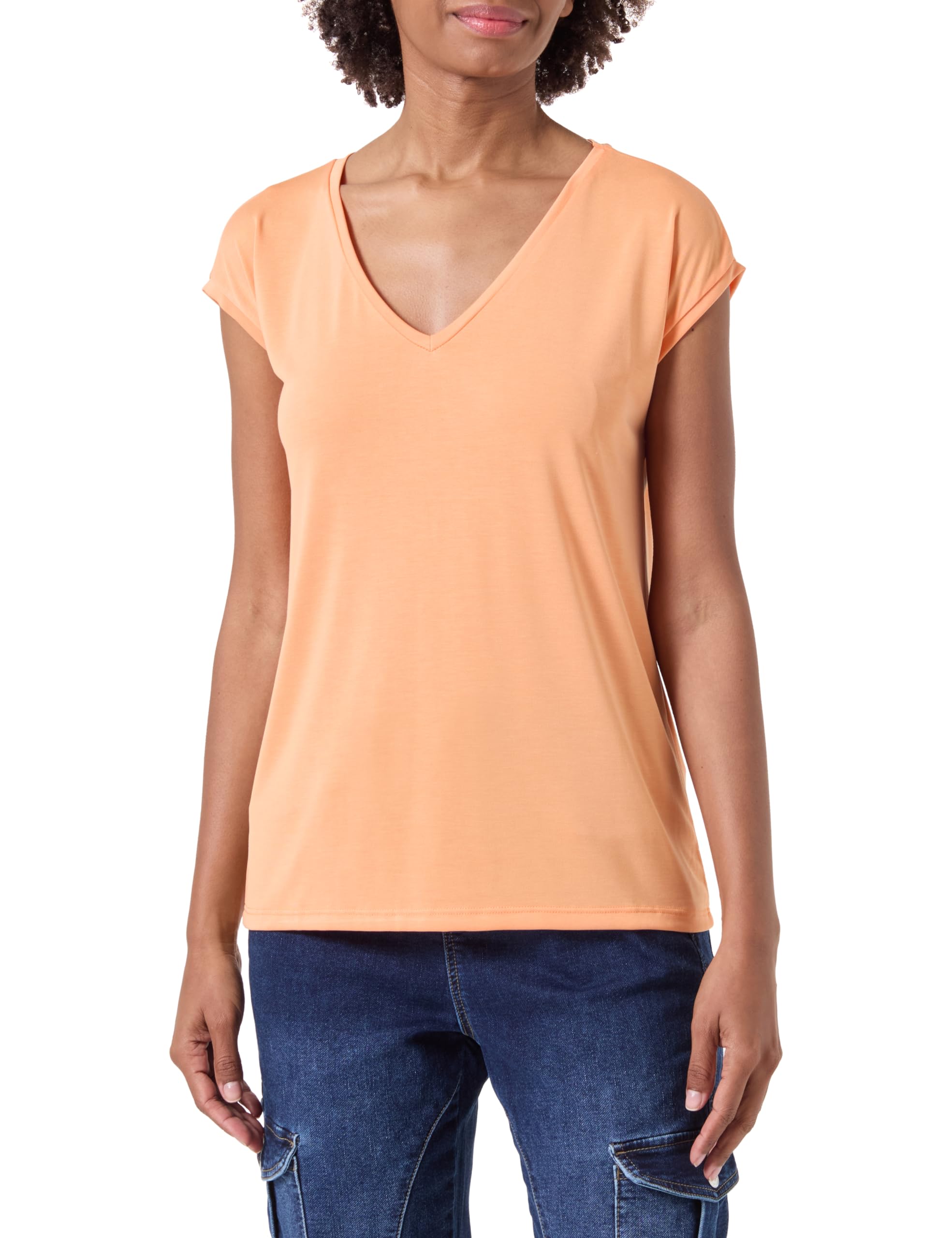 PIECES Women's Pckamala Tee Noos Bc T-Shirt, Tangerine, XS